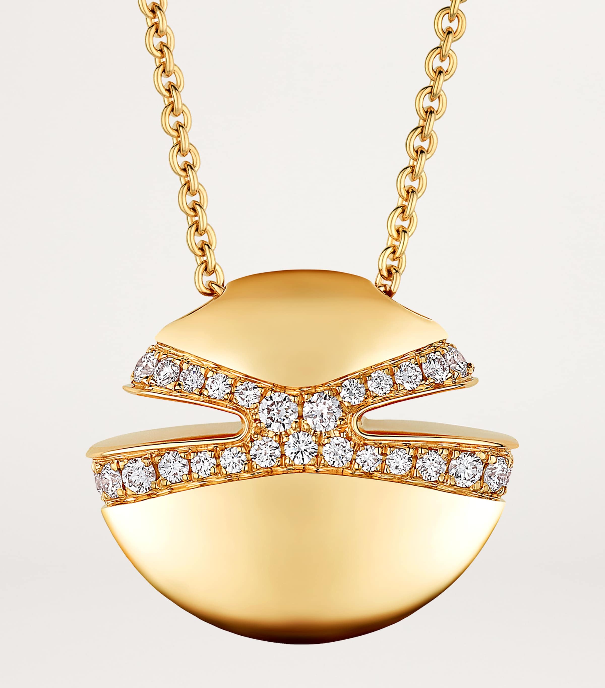 Yellow Gold and Diamond Cabochon Necklace YELLOW GOLD Image 3