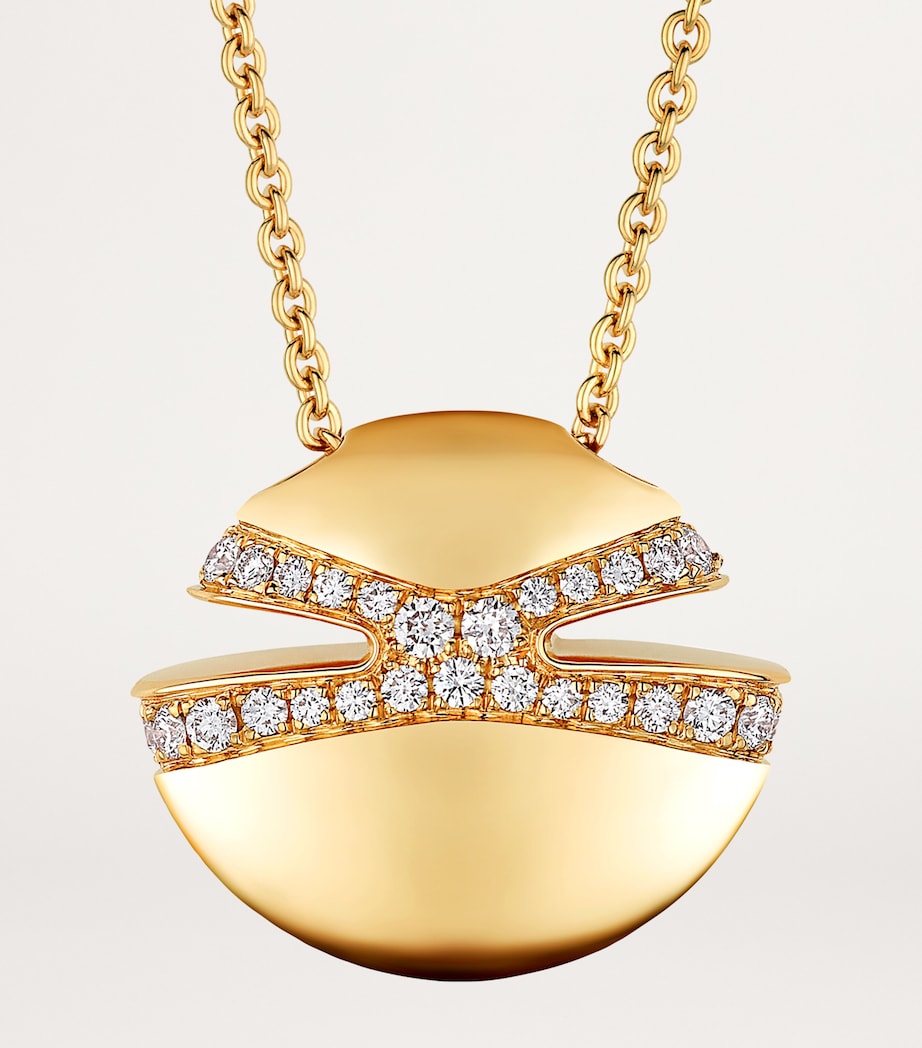 Yellow Gold and Diamond Cabochon Necklace YELLOW GOLD Image 3