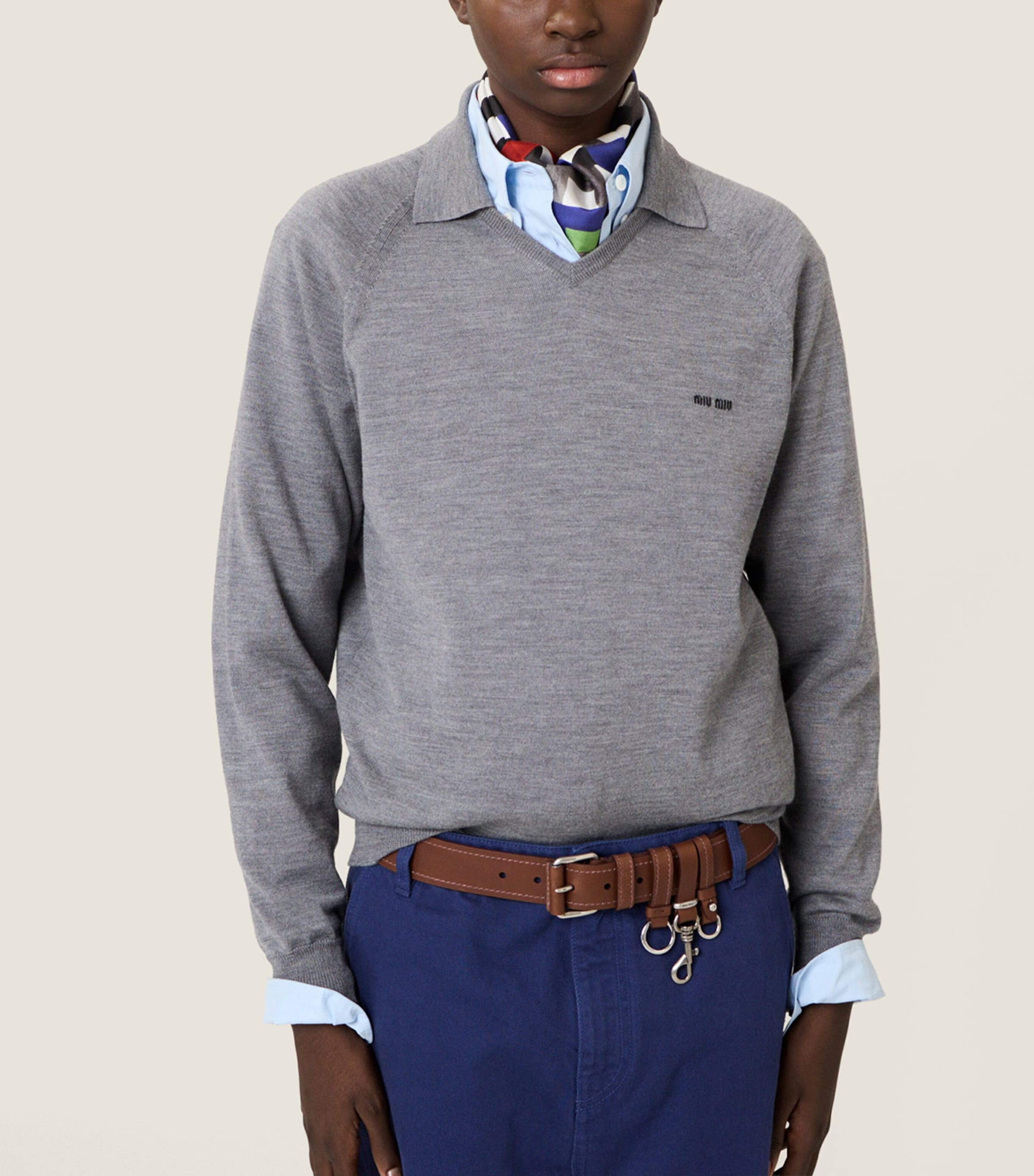Miu Miu Womens Wool Polo Sweater Image 2