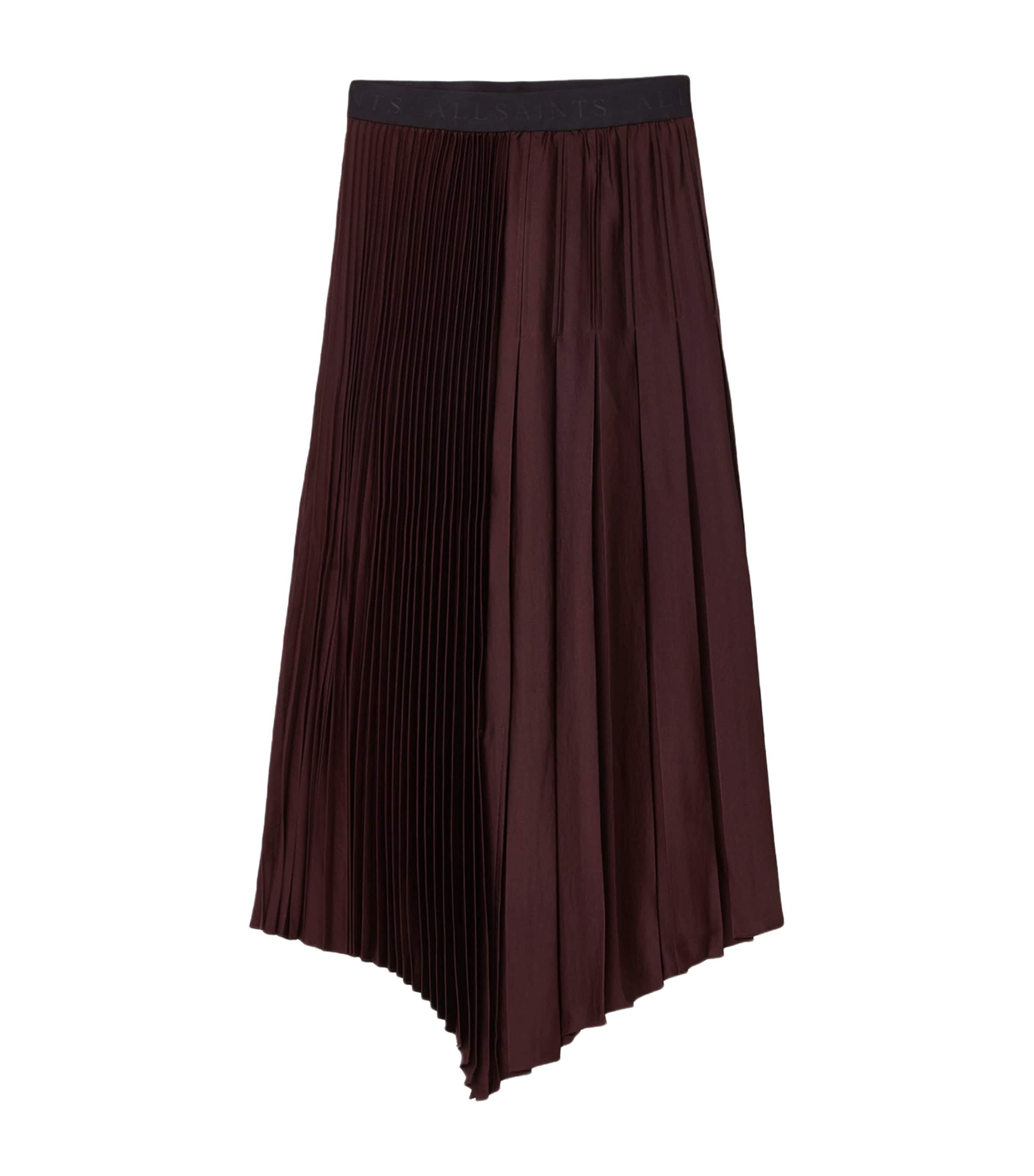 AllSaints Womens Pleated Jax Skirt Oxblood Red Image 1