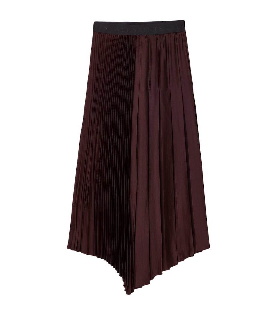 AllSaints Womens Pleated Jax Skirt Oxblood Red Image 1
