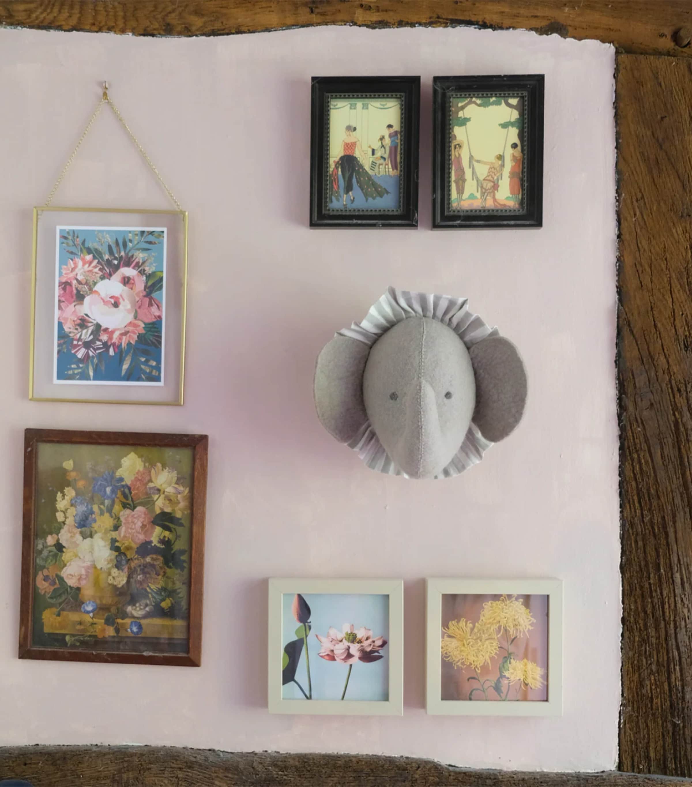 Mini Organic Wool Elphant Head Decoration (30cm) GREY Image 2