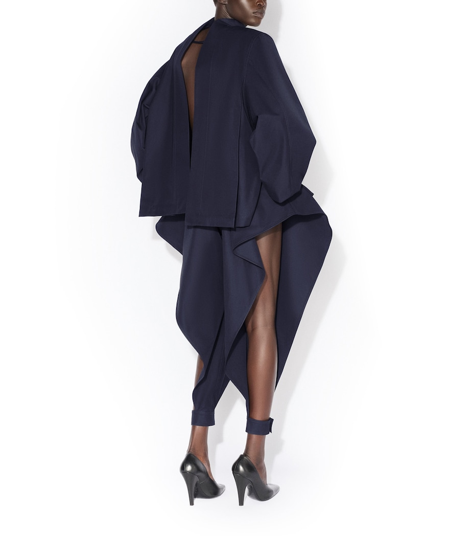 Alaïa Womens Cotton-Satin Reverse Jacket Minuit Image 3