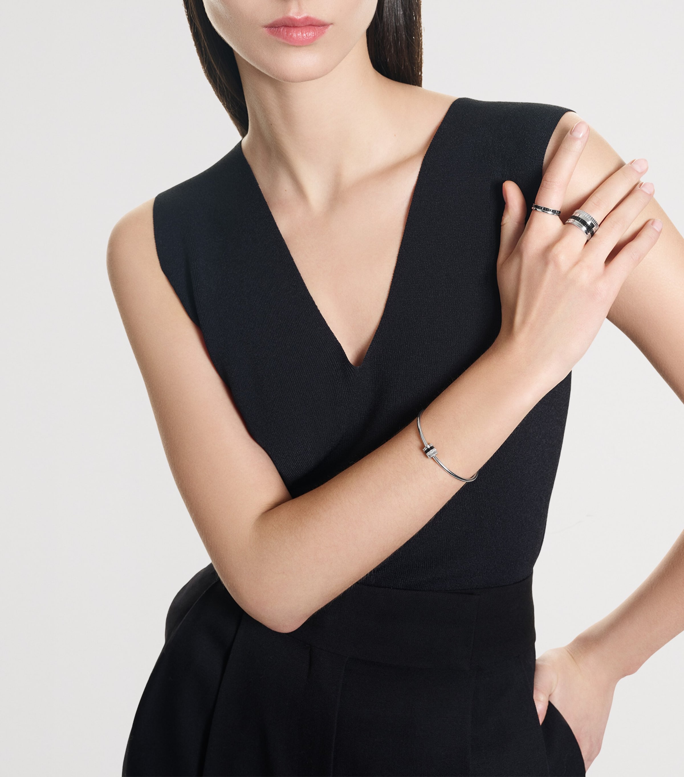 White Gold and Diamond Quatre Bangle WHITE GOLD Image 2