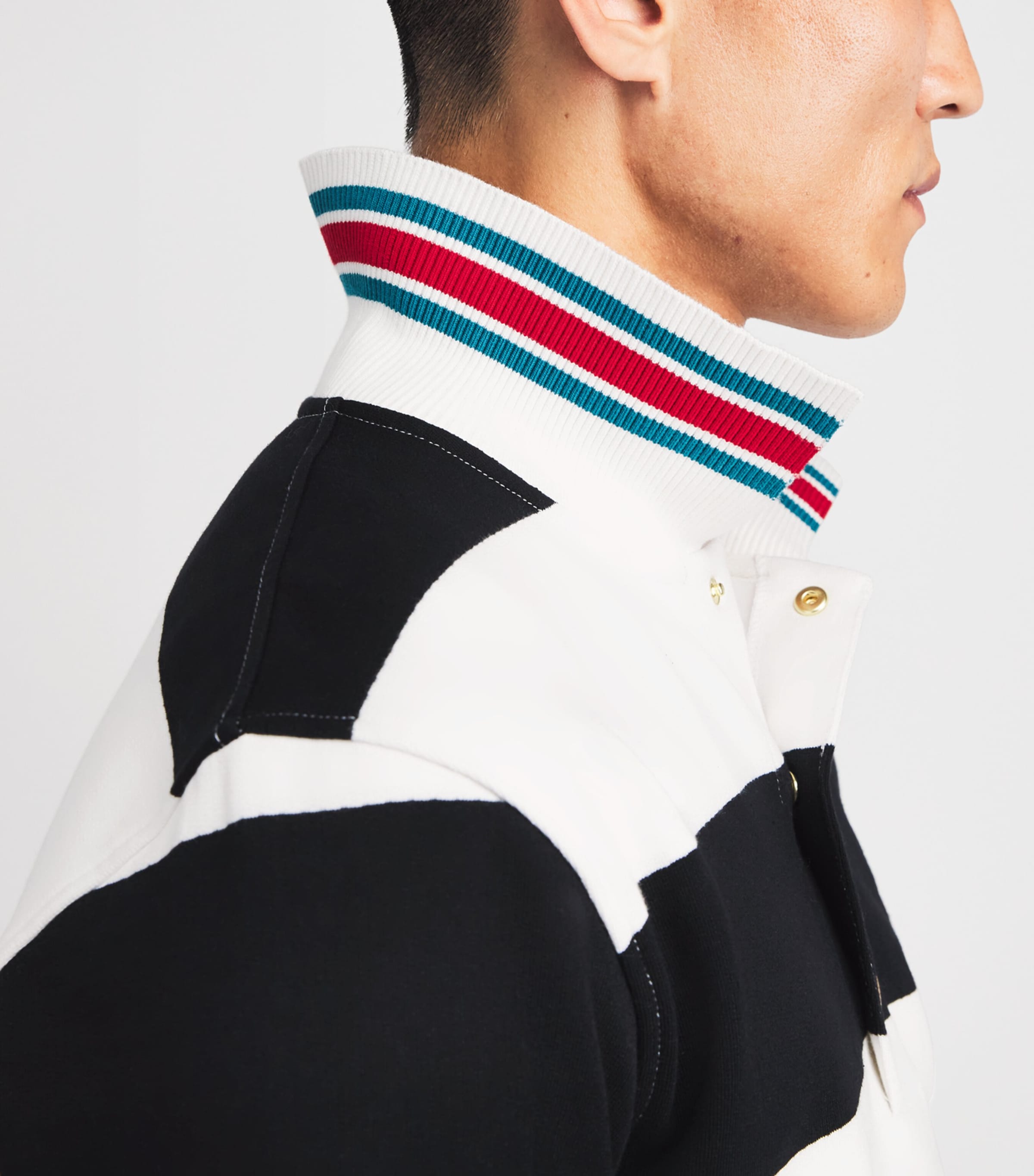 Drôle de Monsieur Mens Cotton Stripe Logo Shirt Off White Image 3