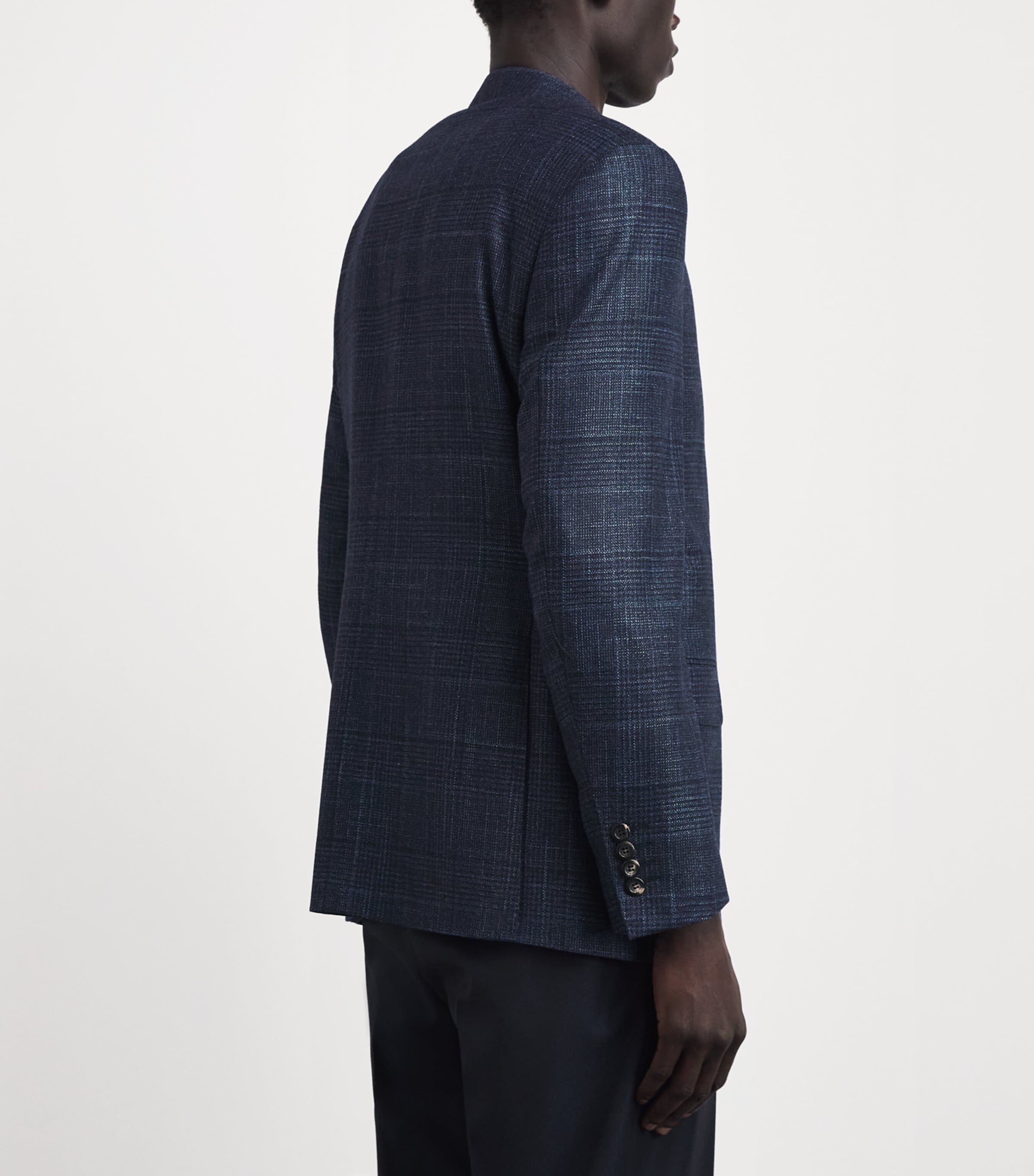 Canali Mens Wool-Cashmere-Silk Blazer Navy Image 5
