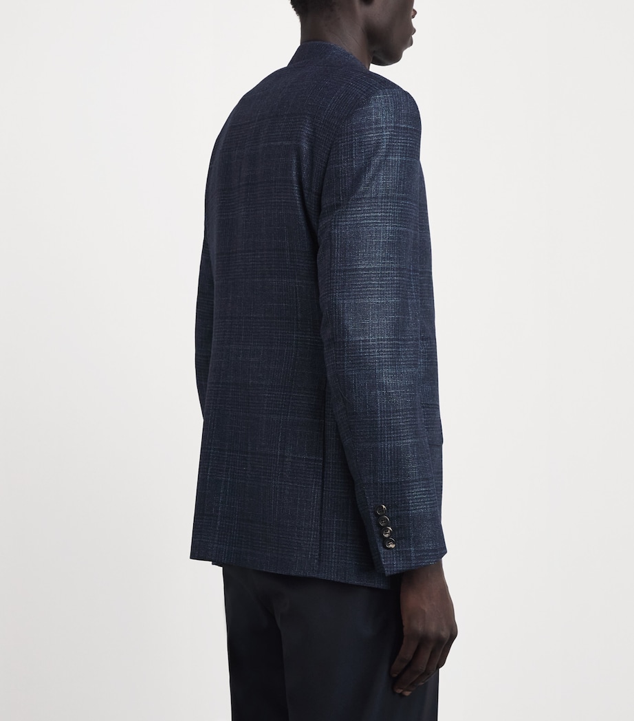Canali Mens Wool-Cashmere-Silk Blazer Navy Image 5