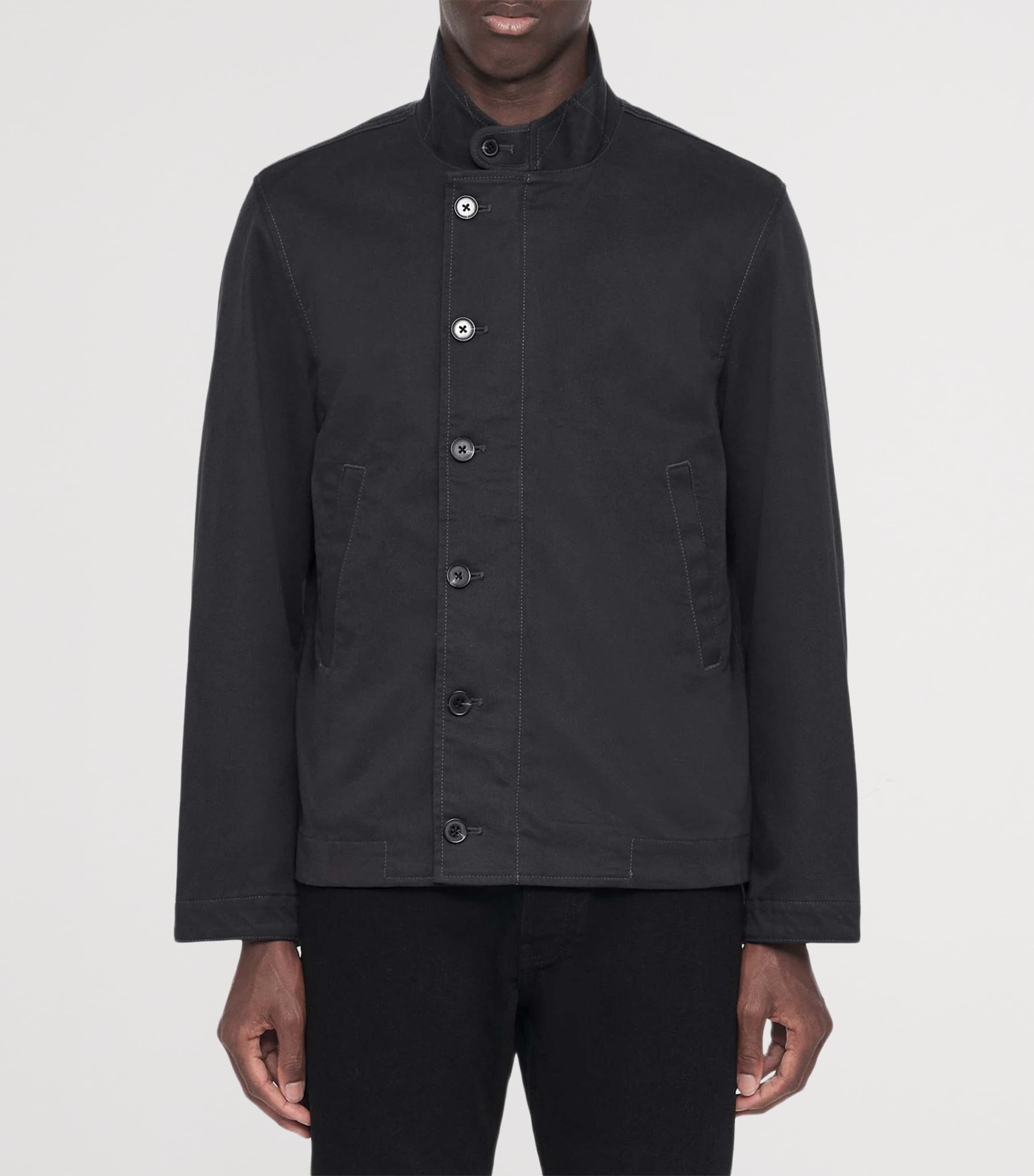 AllSaints Mens Enfield Bomber Jacket Washed Black Image 3