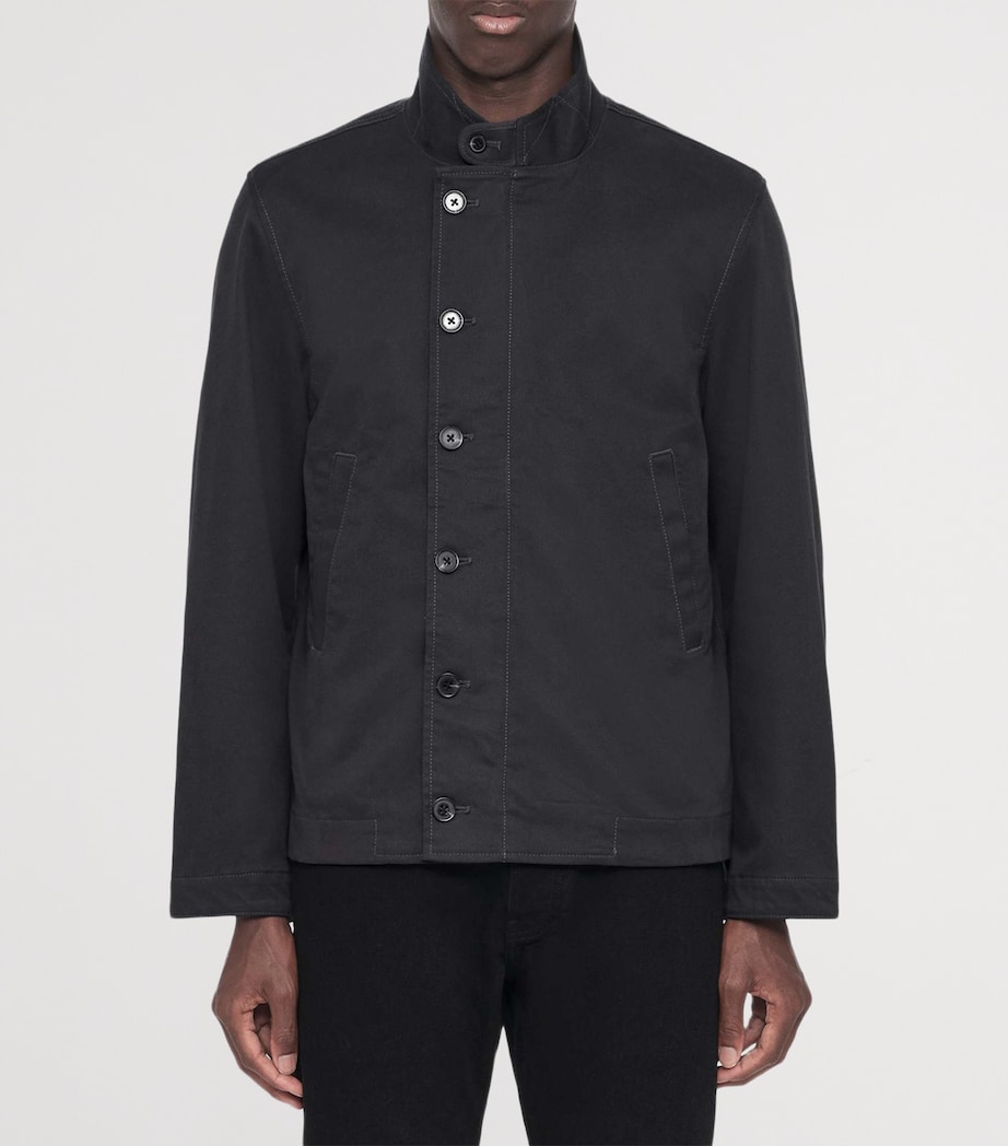 AllSaints Mens Enfield Bomber Jacket Washed Black Image 3