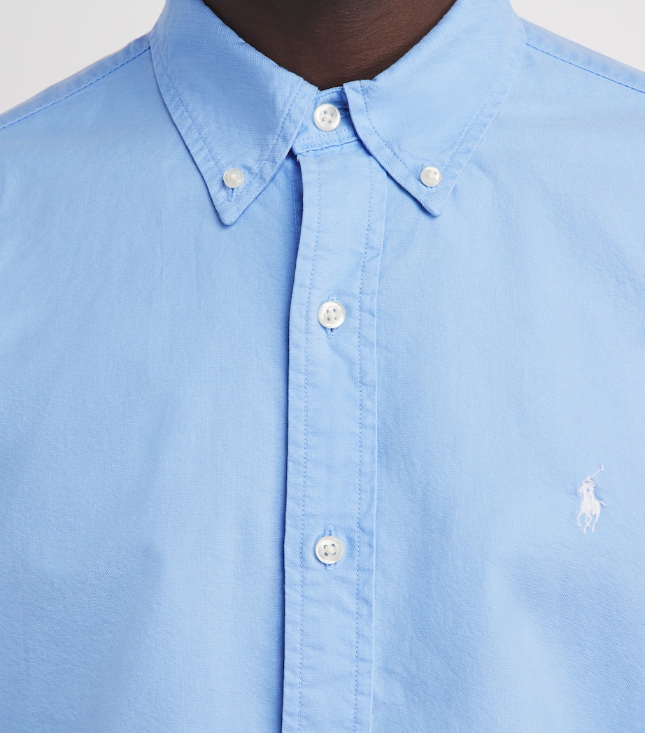 Polo Ralph Lauren Mens Cotton Garment-Dyed Oxford Shirt Austin Blue W/wht Pp Image 3
