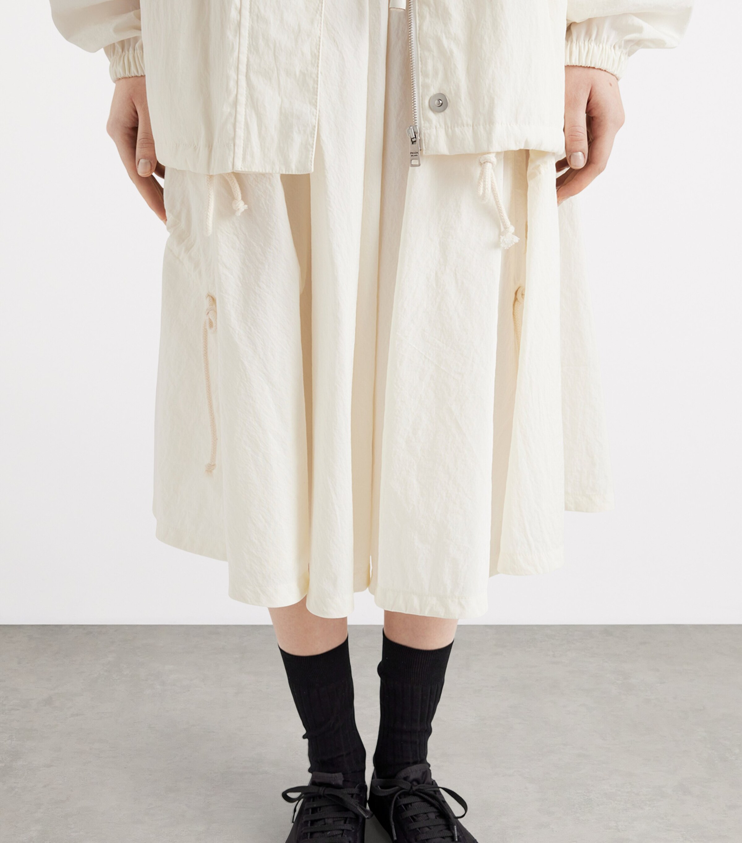 Cotton-Blend Midi Skirt F0304 Image 3