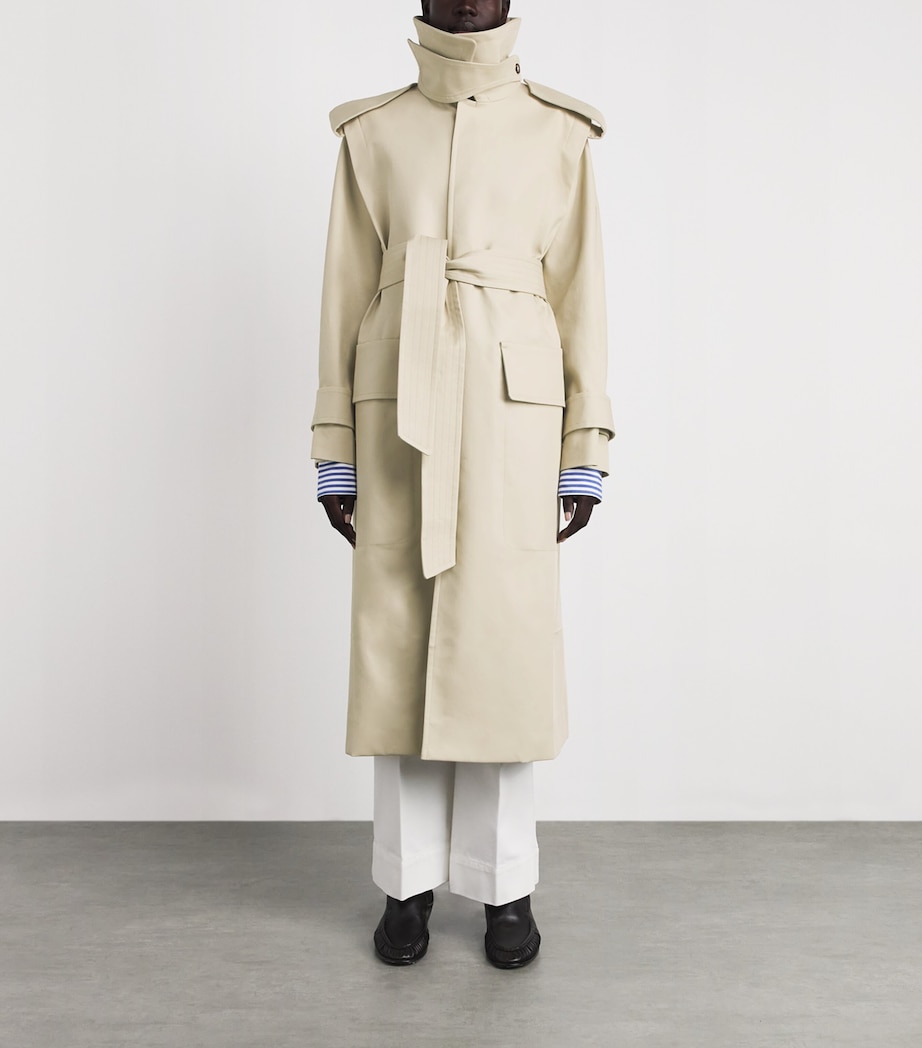 Victoria Beckham Womens Cotton Philippa Trench Coat Beige Image 4