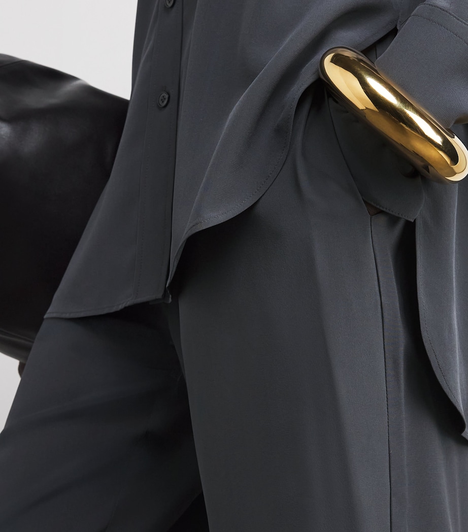 Silk Satin Sahel Trousers SMOKE Image 6