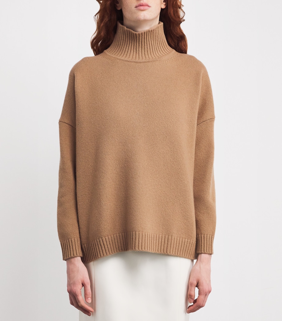 Virgin Wool High-Neck Sweater CAMEL Image 3