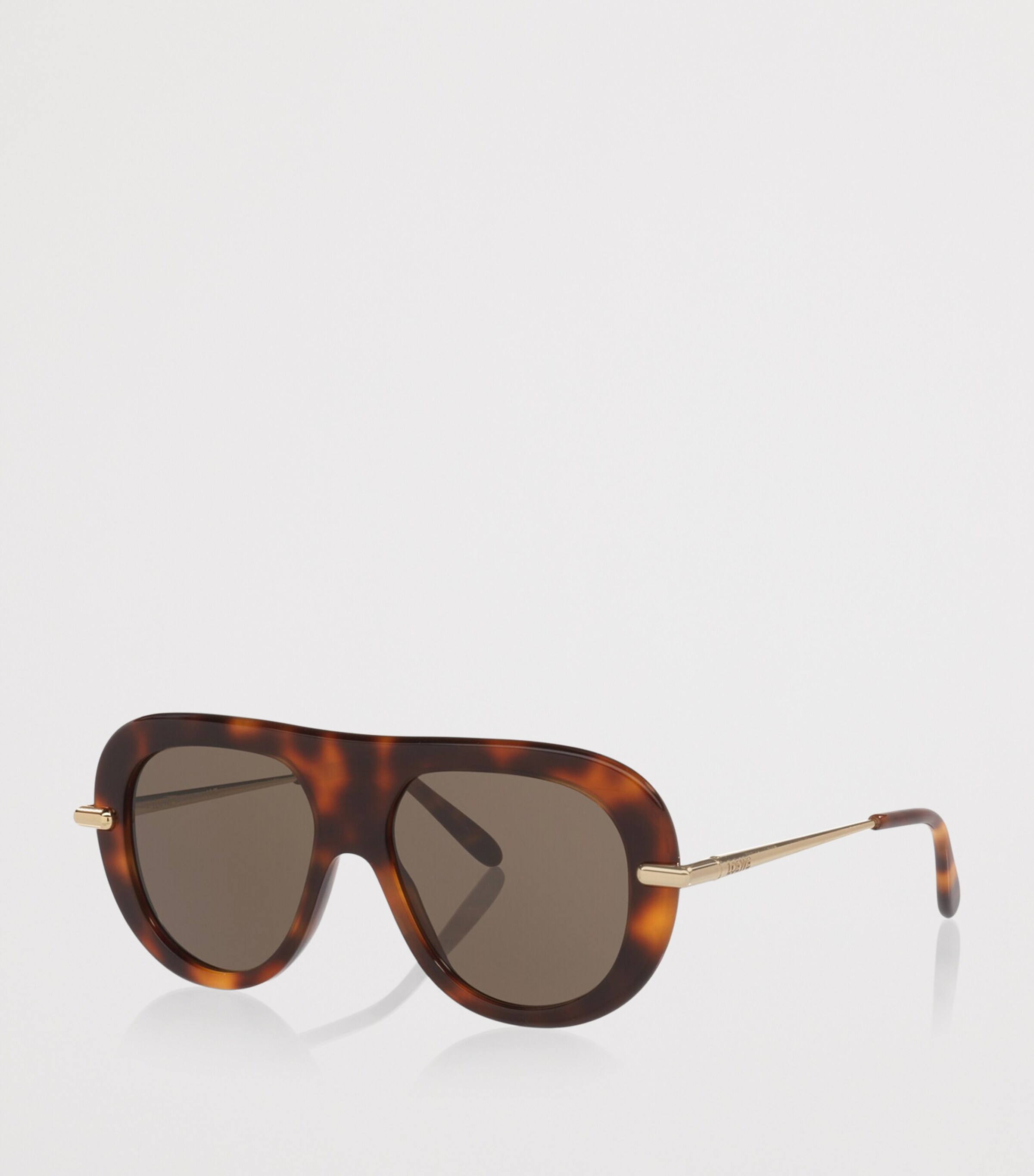 LOEWE Tortoiseshell Slim Pilot Sunglasses Brown Image 2