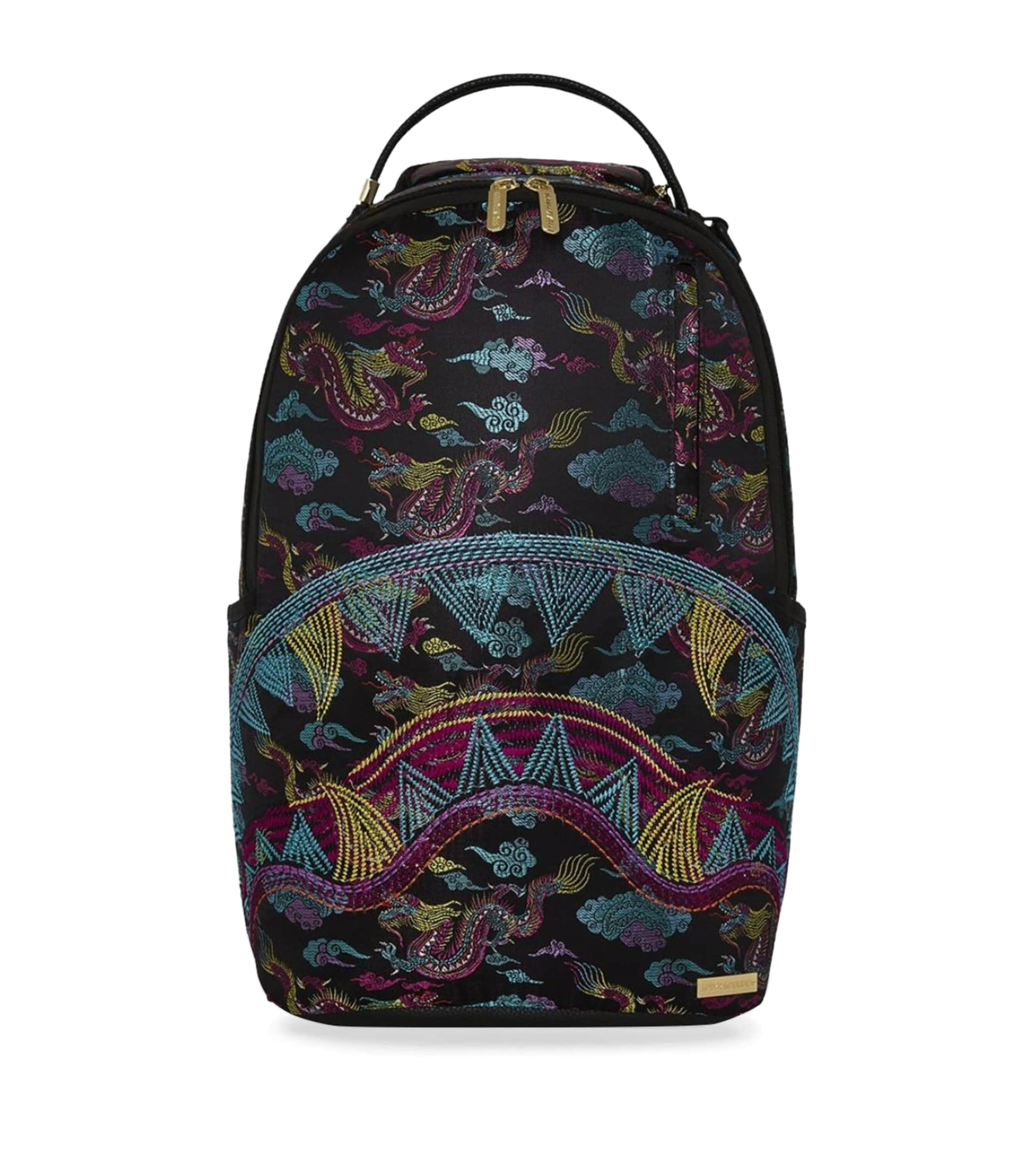 Sprayground Embroidered Dragon Backpack In Black