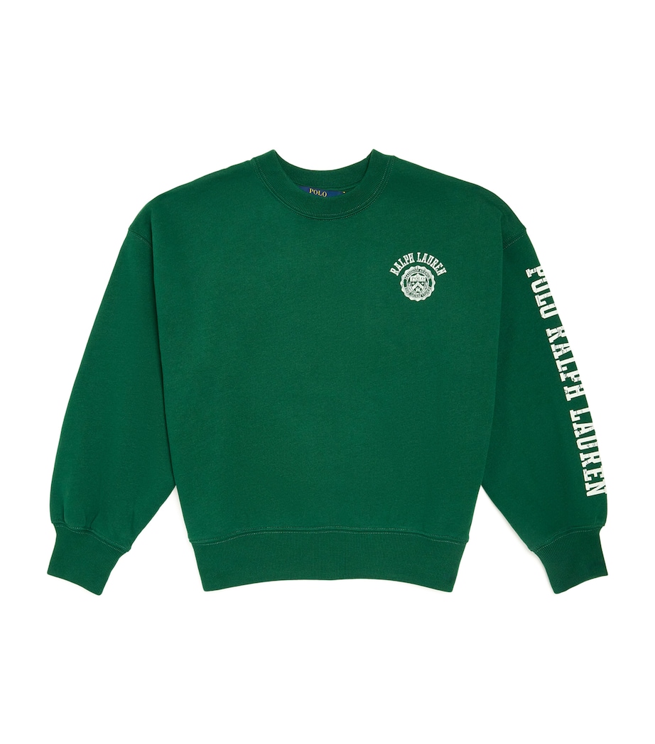 Ralph Lauren Kids Cotton-Blend Logo Sweatshirt (6-14 Years) Green Image 1