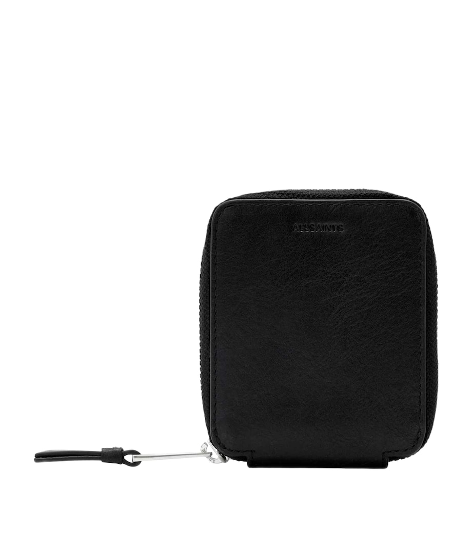 AllSaints Leather Clymer Zip-Fastened Wallet Black Image 1