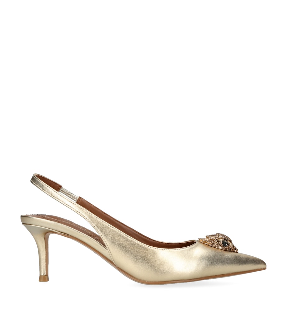 Leather Belgravia Slingback Heels 65 GOLD Image 3