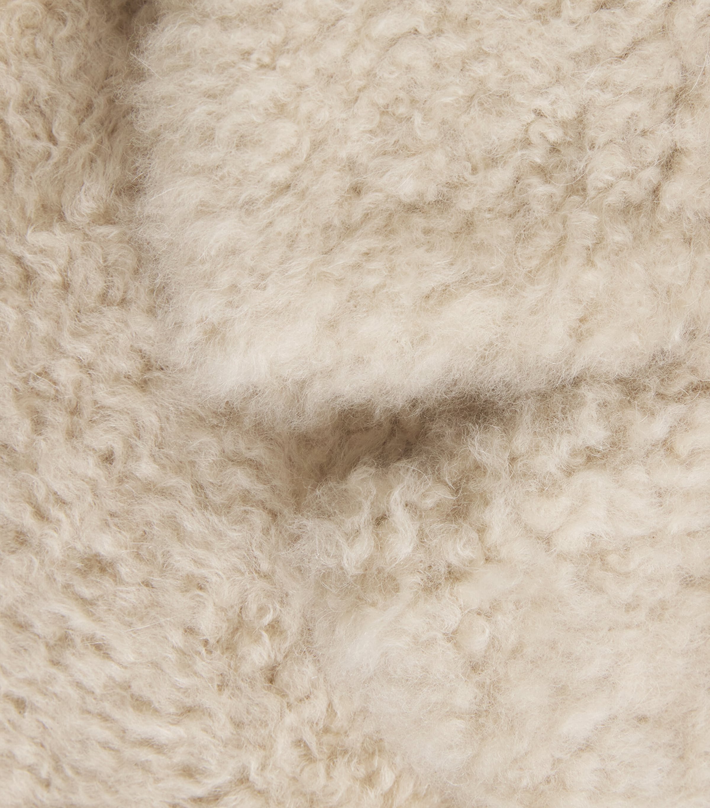 Max Mara Womens Shearling Long Coat Albino Image 6