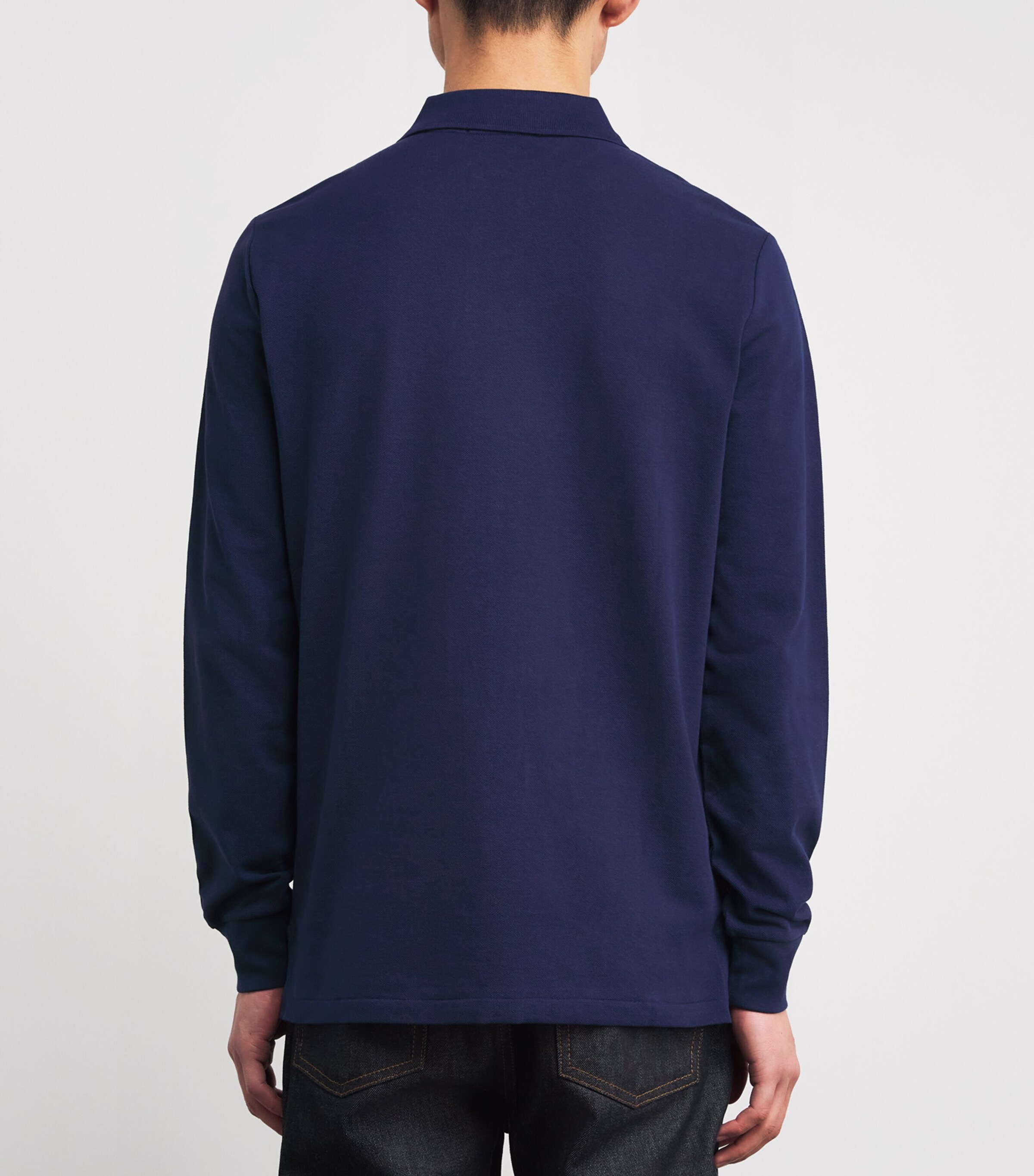 Polo Ralph Lauren Mens Cotton Long-Sleeve Polo Shirt Navy Image 4
