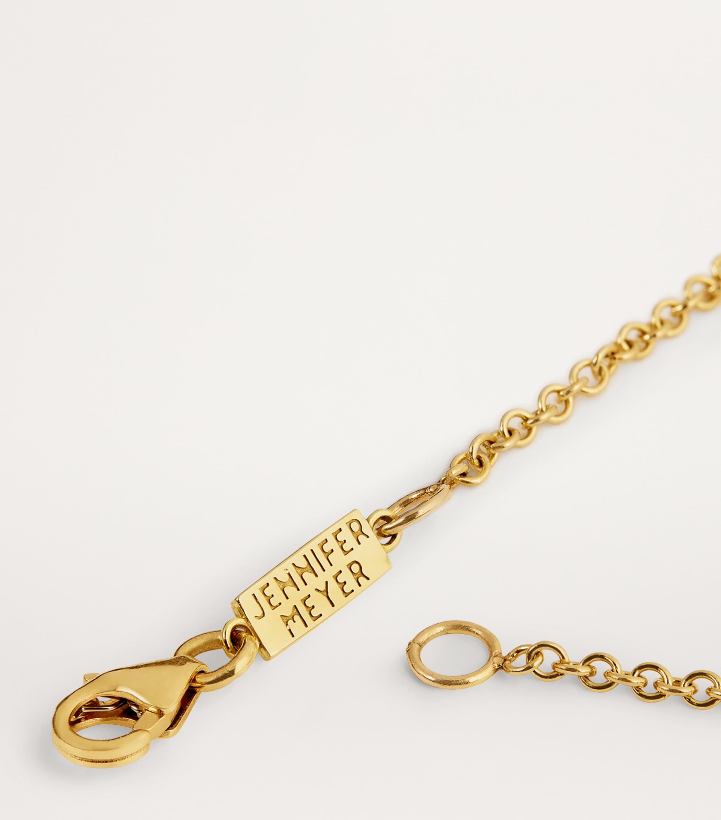 Jennifer Meyer Yellow Gold, Diamond and Emerald Evil Eye Bracelet Yellow Gold Image 6