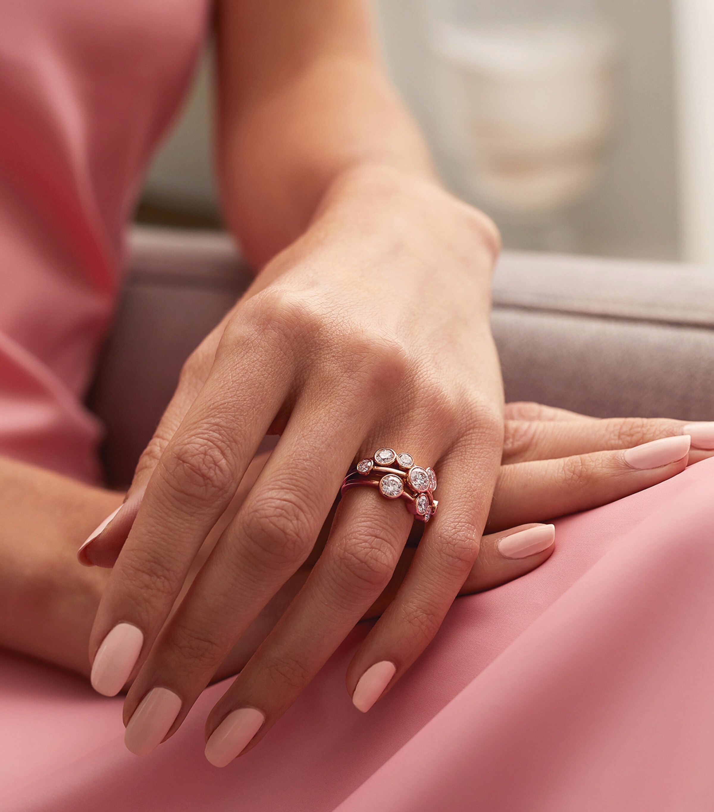 Rose Gold and Diamond Raindance Cluster Ring ROSE GOLD Image 4