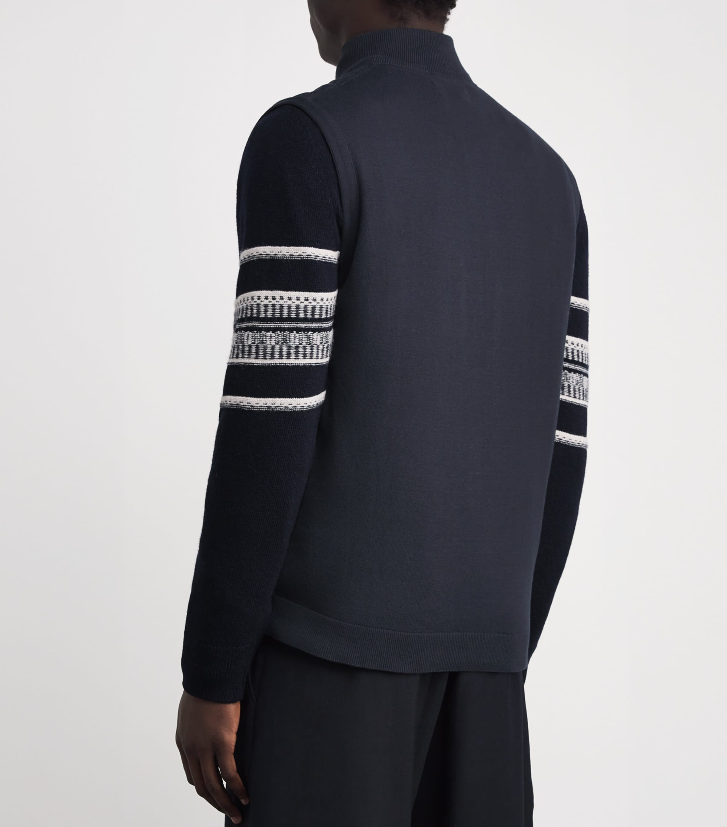 Cotton Knitted Dryburn Gilet NY91 NAVY Image 4