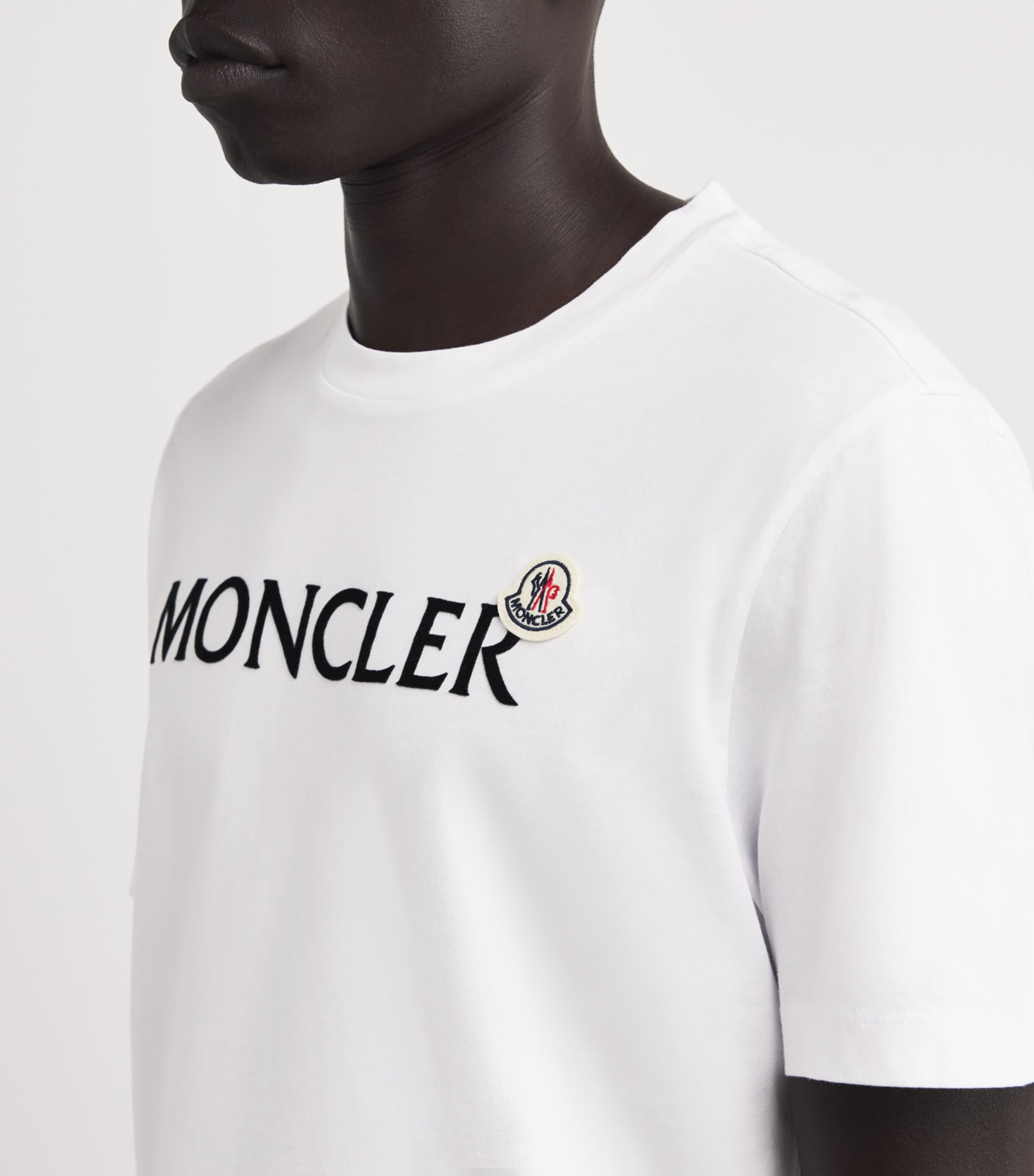 Moncler Cotton Flocked Logo T-Shirt | Harrods US