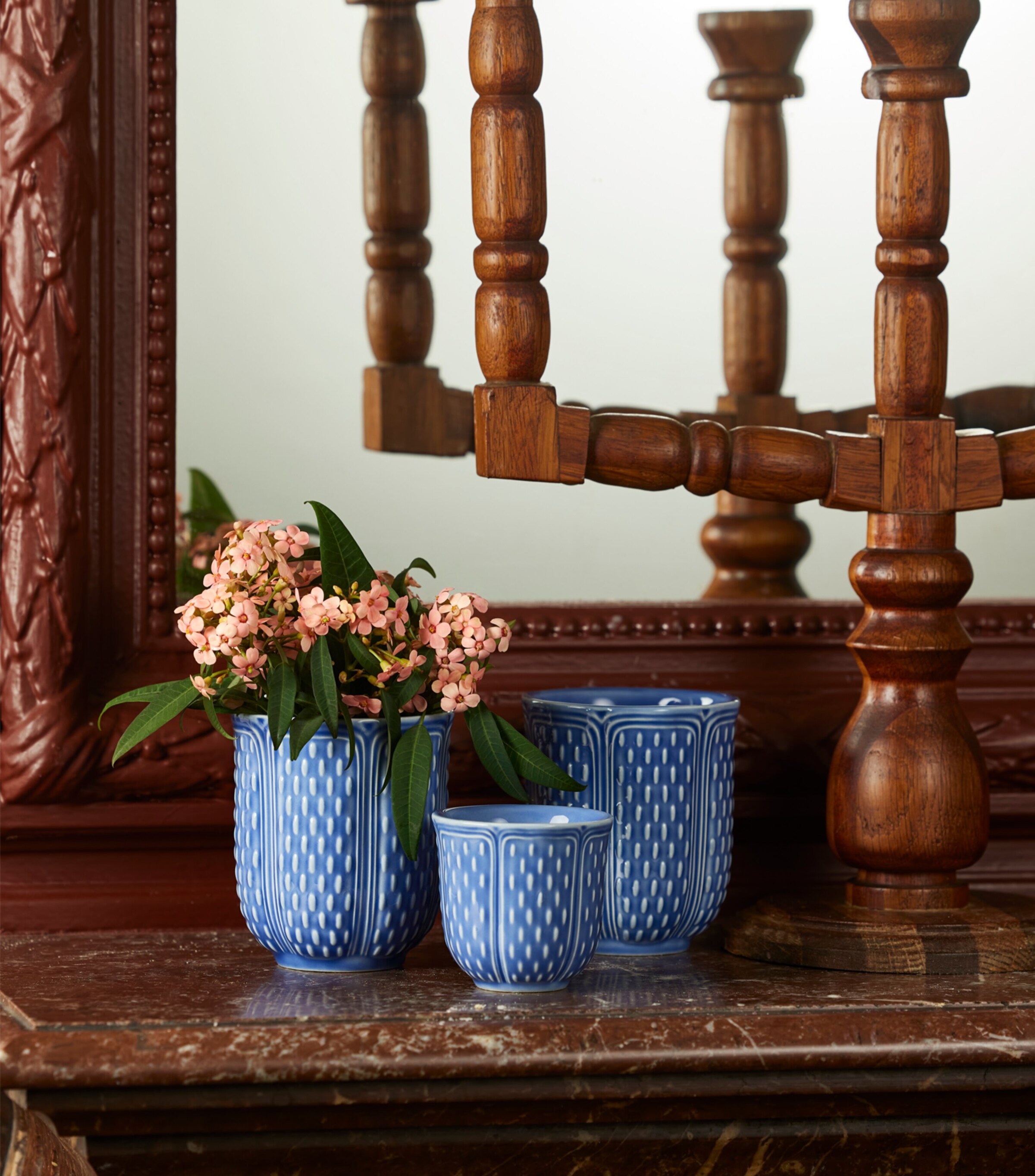 Gien Earthenware Espresso Cup Blue Image 2