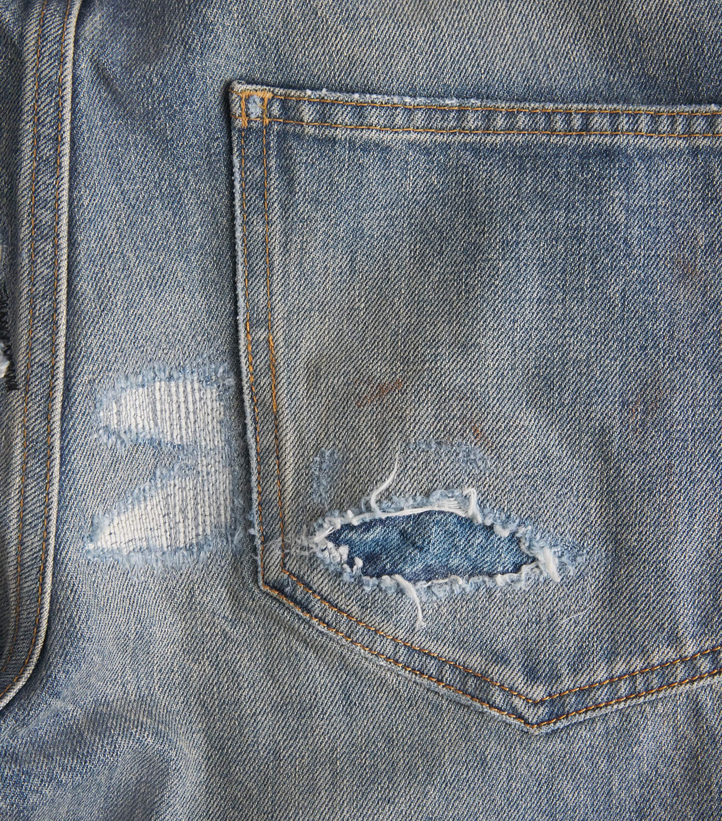 Enfants Riches Déprimés Mens Distressed Elvis Texas Flared Jeans Antique Blue Image 7