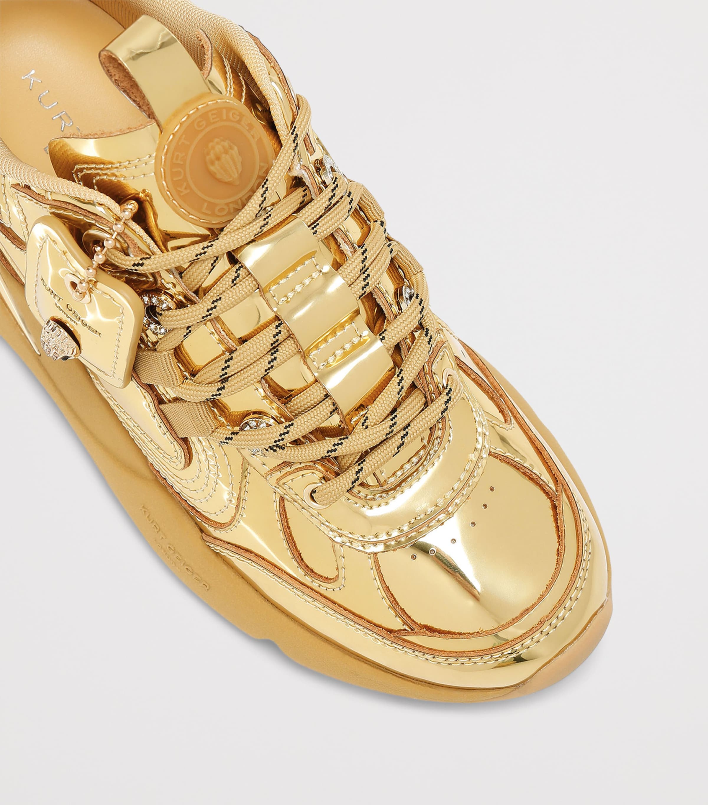 Metallic Leather Kurt Runner Sneakers GOLD Image 3