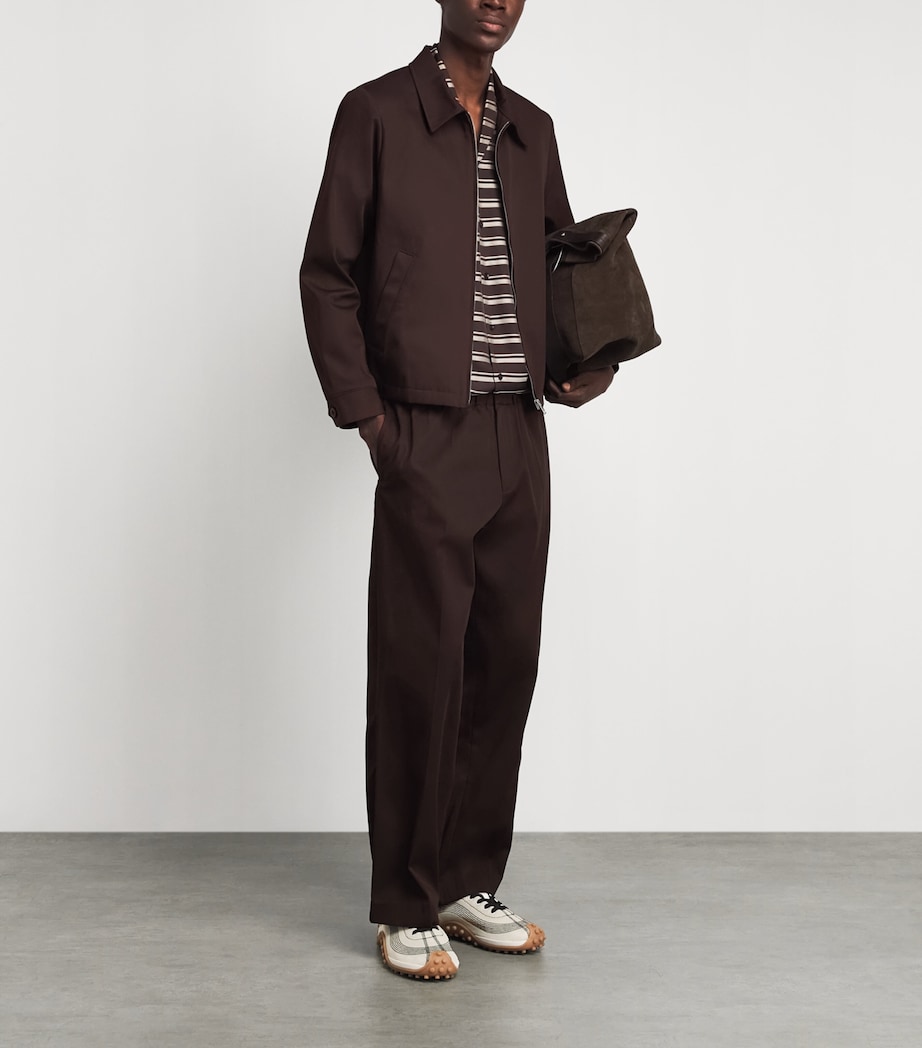 Sandro Paris Mens Cotton Collared Jacket Chocolate Image 2