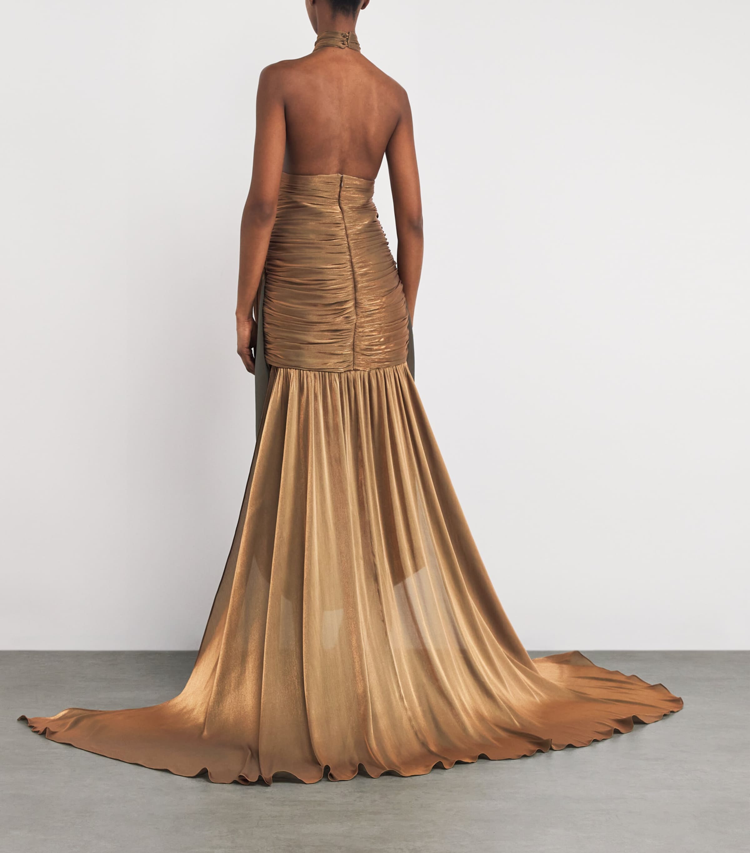 Draped Dans Le Blanc Gown BRONZE Image 3
