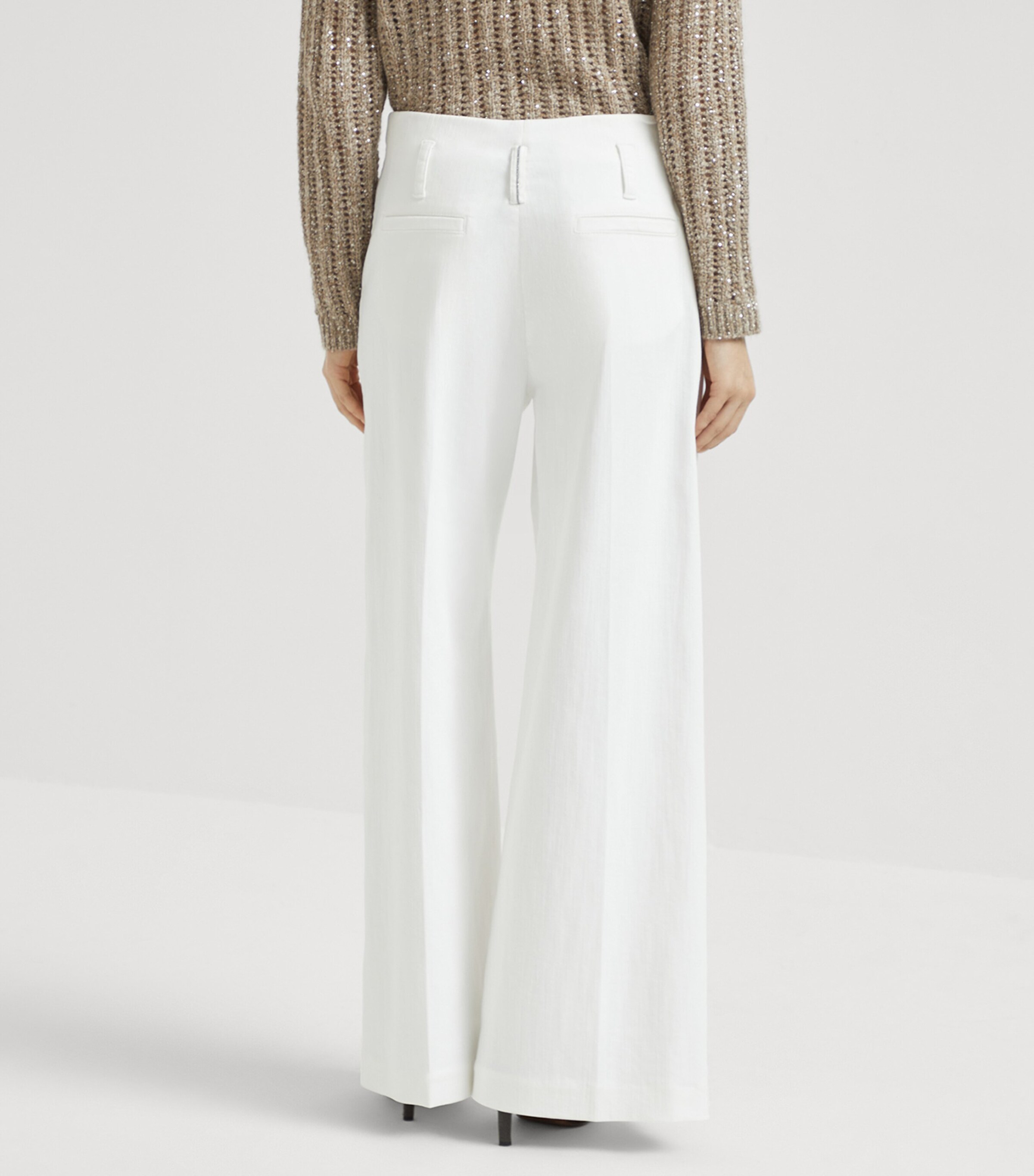 Stretch Cotton Flared Sartorial Trousers C600 Image 3