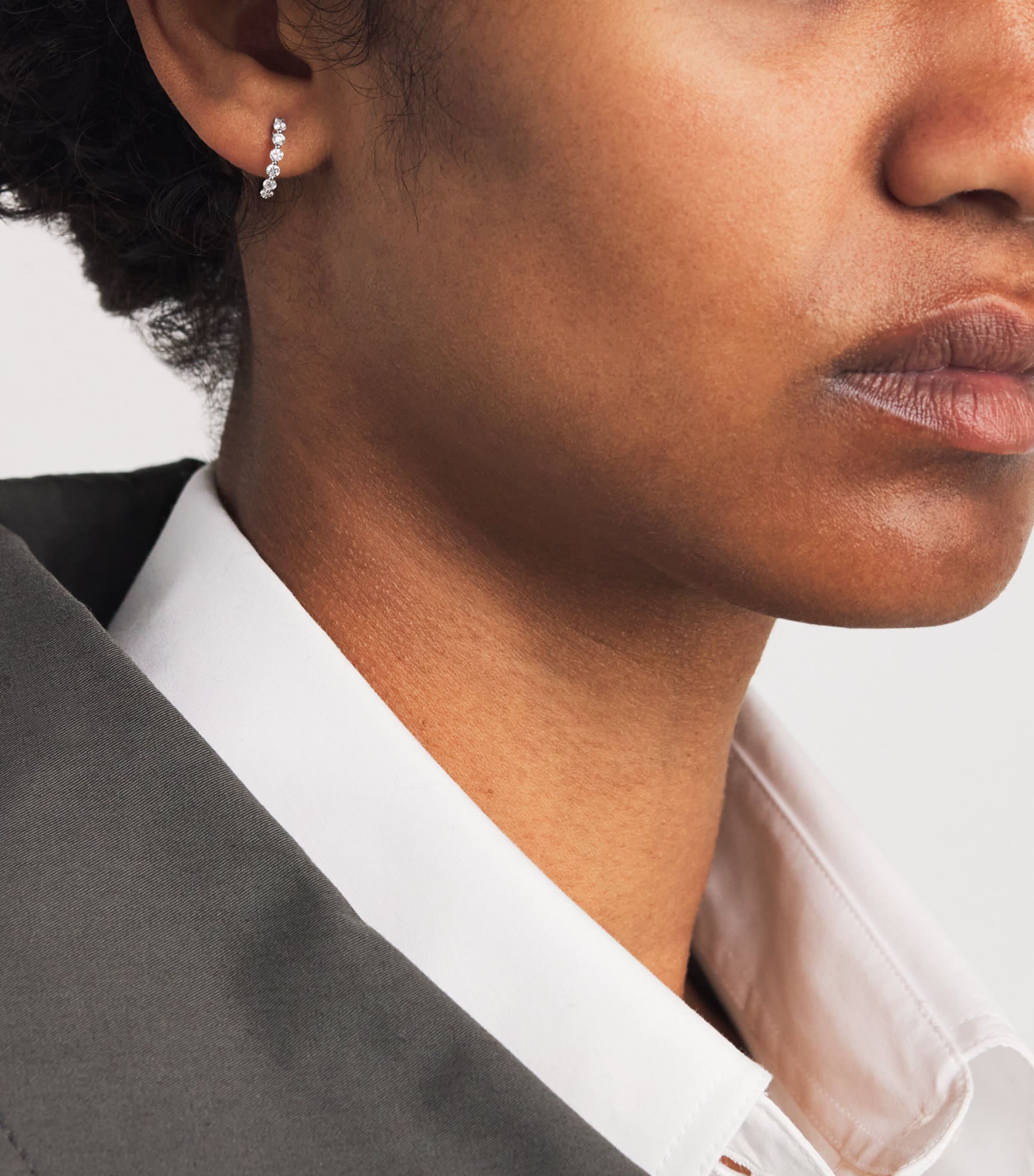 White Gold and Diamond Hoop Earrings (0.50ctw) WHITE GOLD Image 2