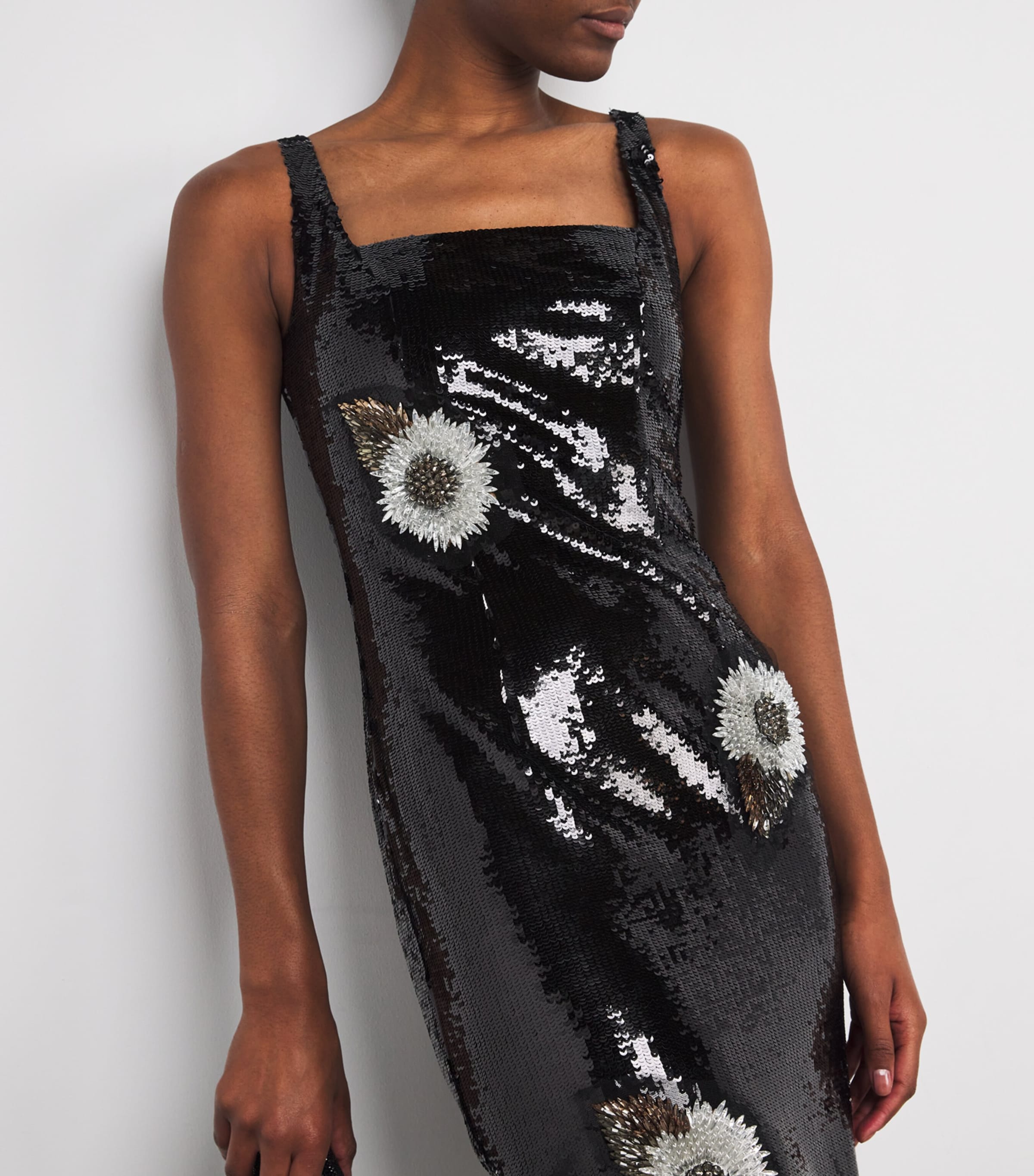 Embellished Marilyn Midi Dress BLACK Image 4