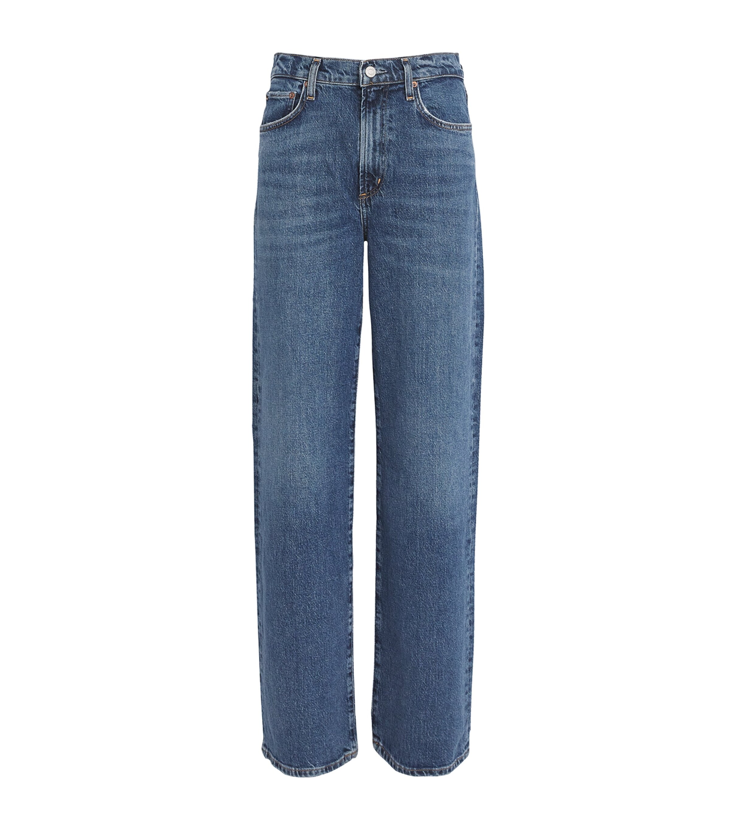 AGOLDE Blue Harper Mid-Rise Straight Jeans Harrods UK