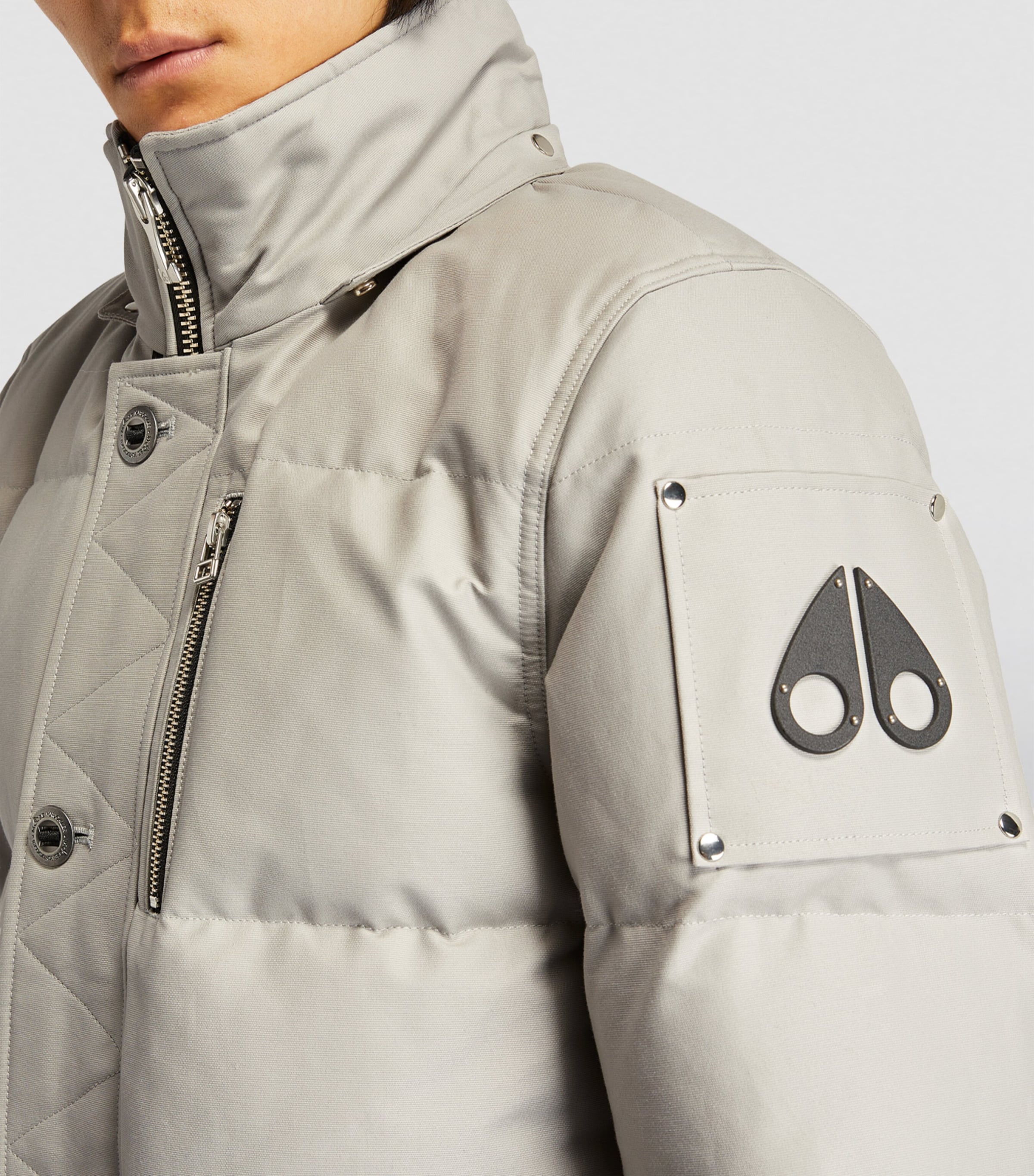 Shearling-Trim 3Q Jacket STRM GRY NAT SH-1004 Image 6