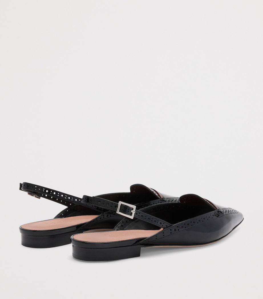 Patent Leather Leopard Print Laurie Slingback Flats BLACK Image 4