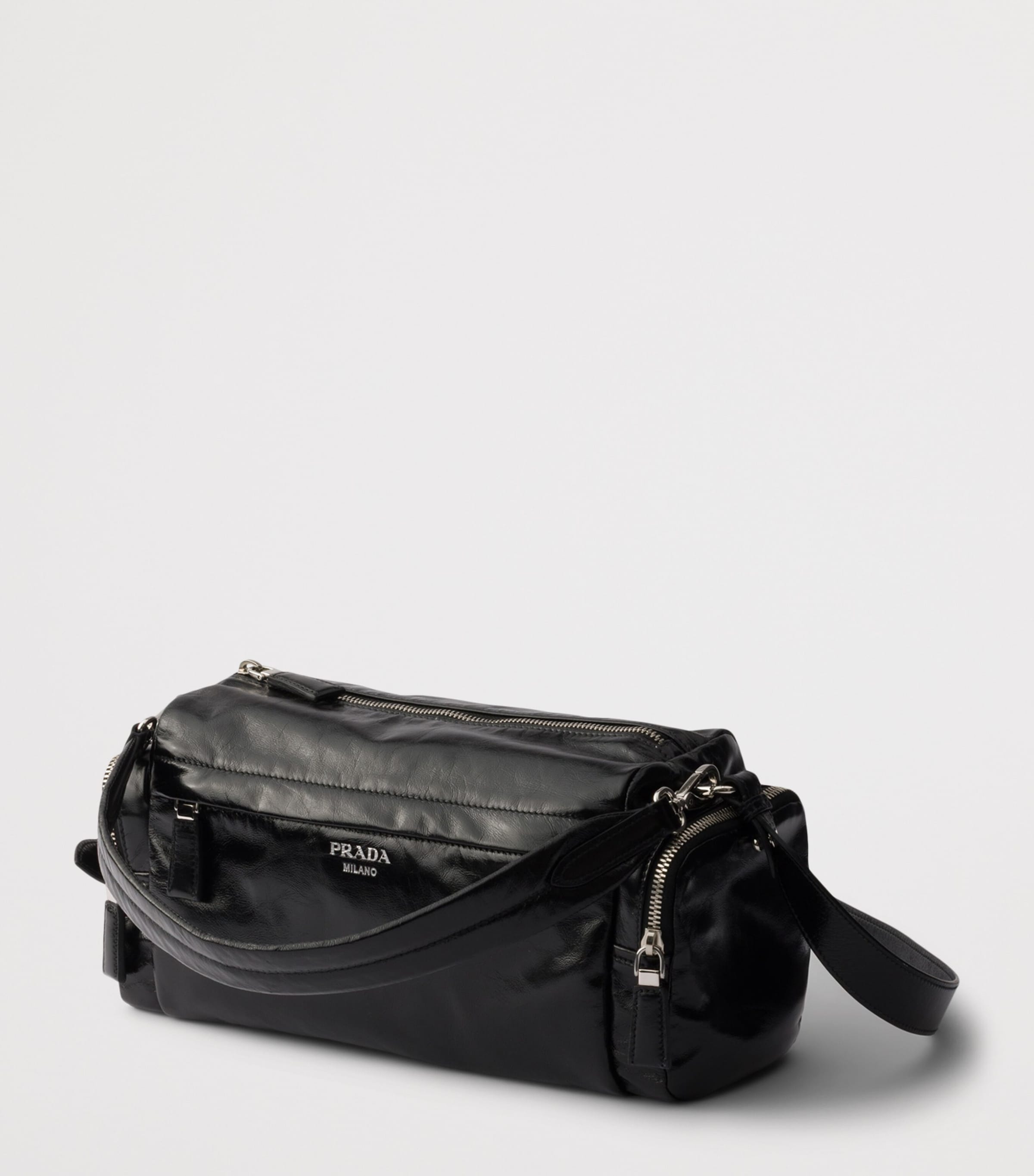 Prada Leather Rectangle Cross-Body Bag Black Image 3