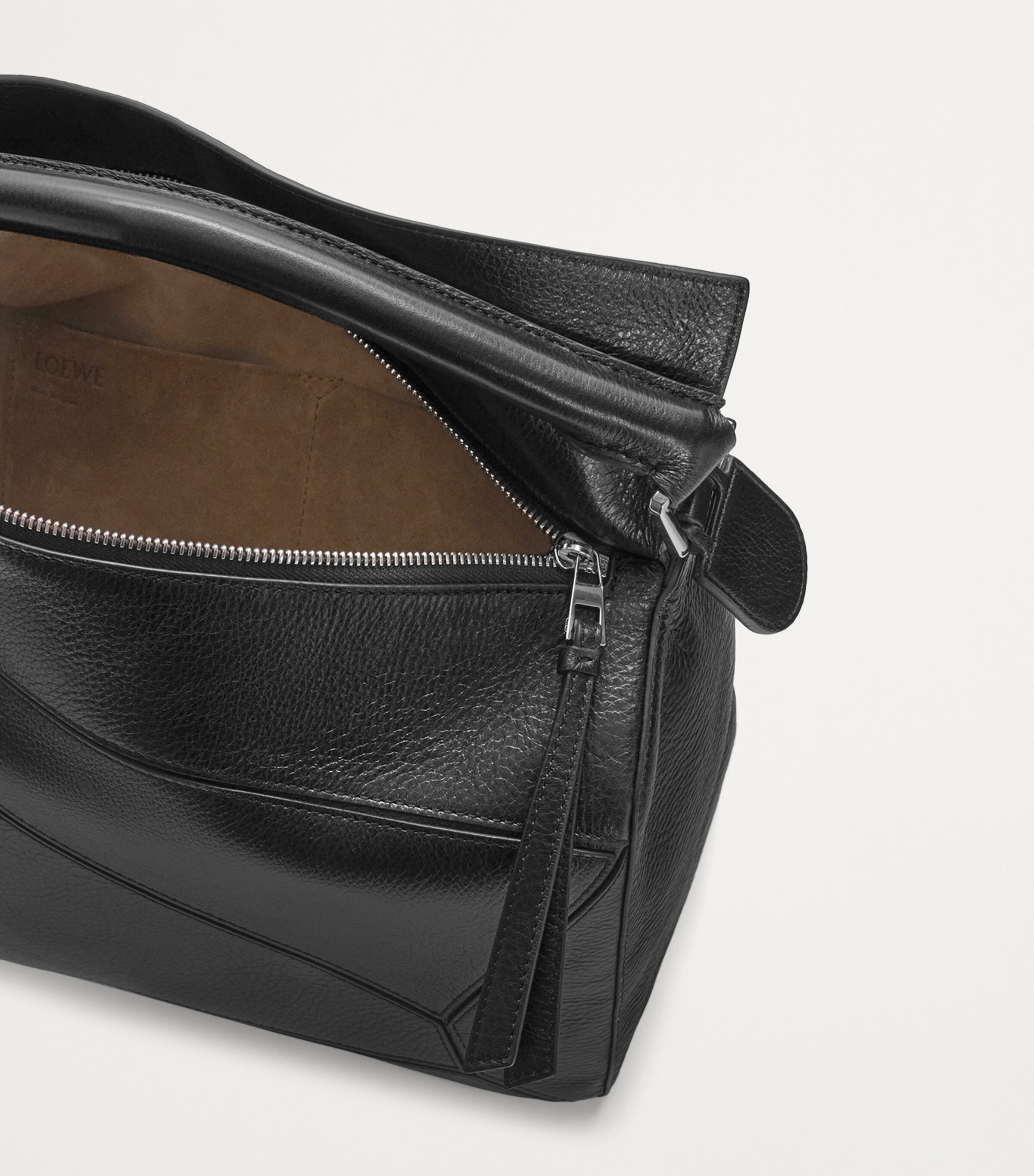 LOEWE Large Leather Puzzle Top-Handle Bag Black Image 5