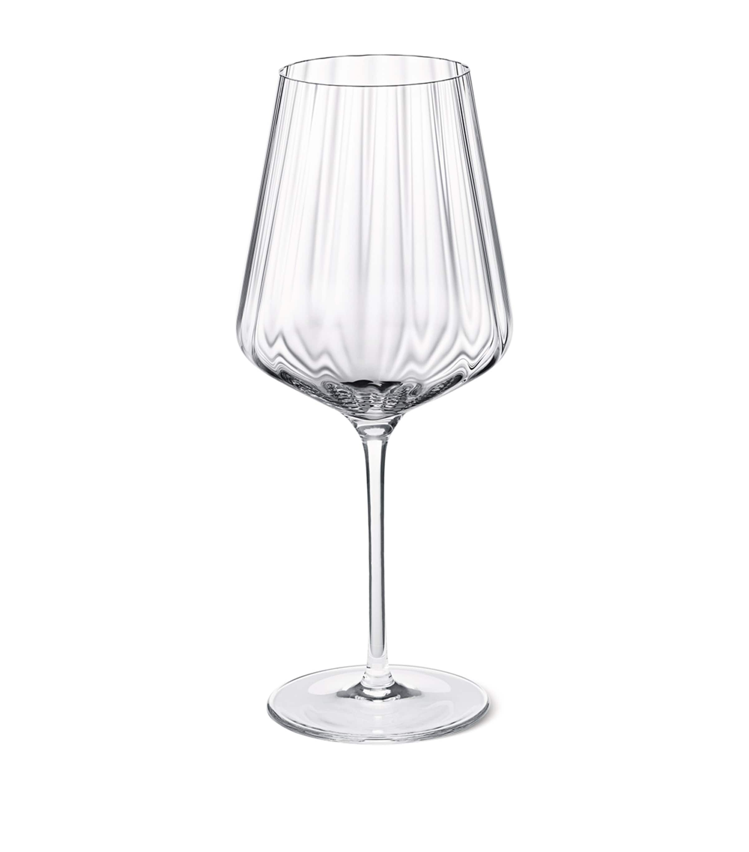 Georg Jensen Set Of 6 Bernadotte White Wine Glasses In Clear