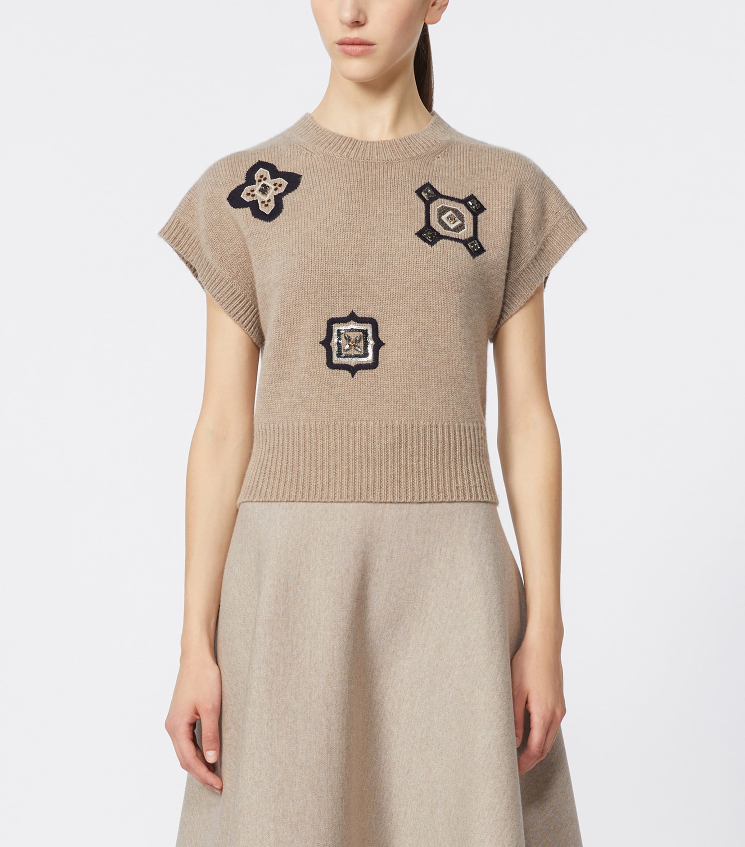 Wool-Cashmere Sweater Vest SAND Image 3