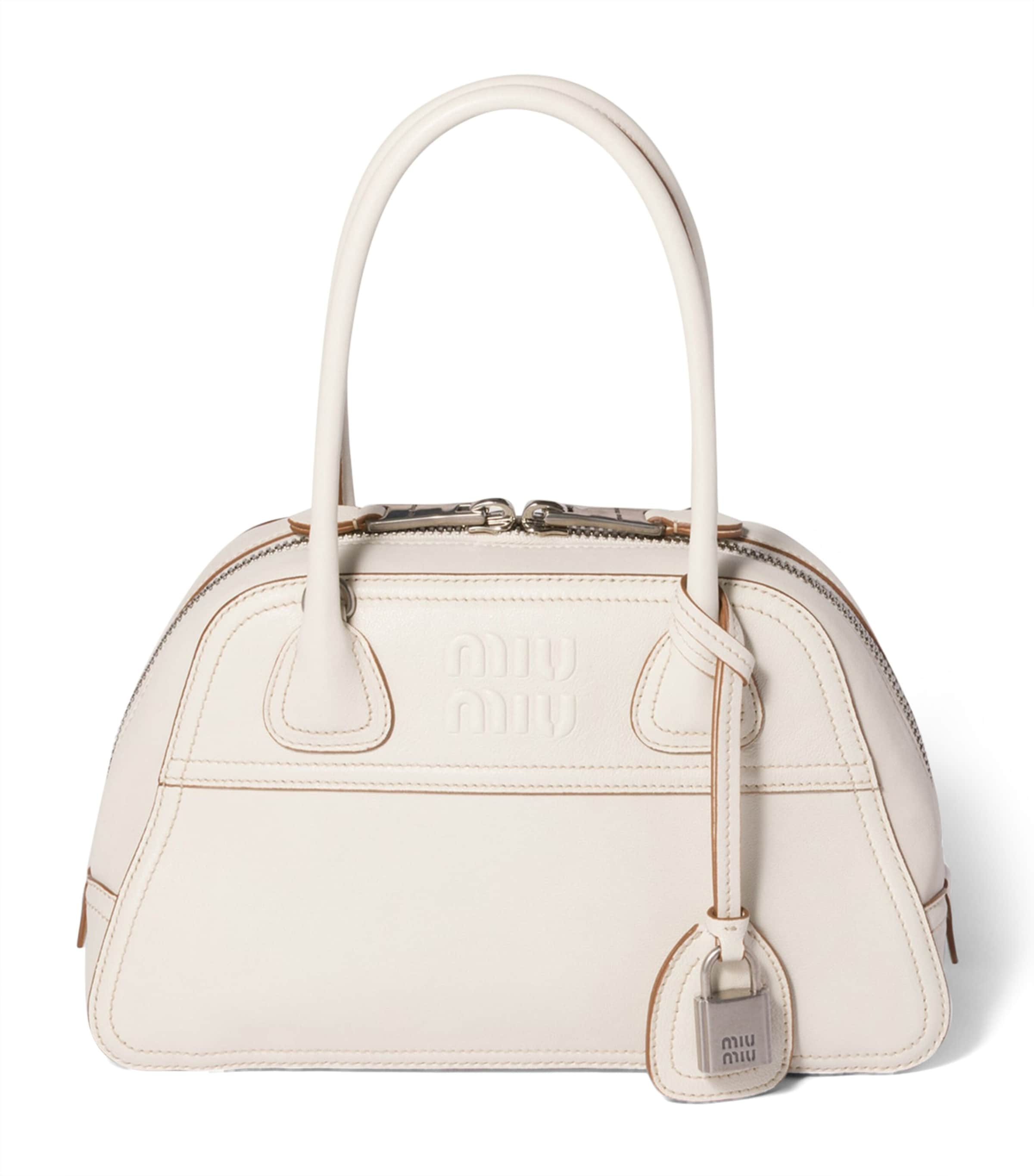 Miu Miu Nappa Leather Vivant Top-Handle Bag Neutral Image 1
