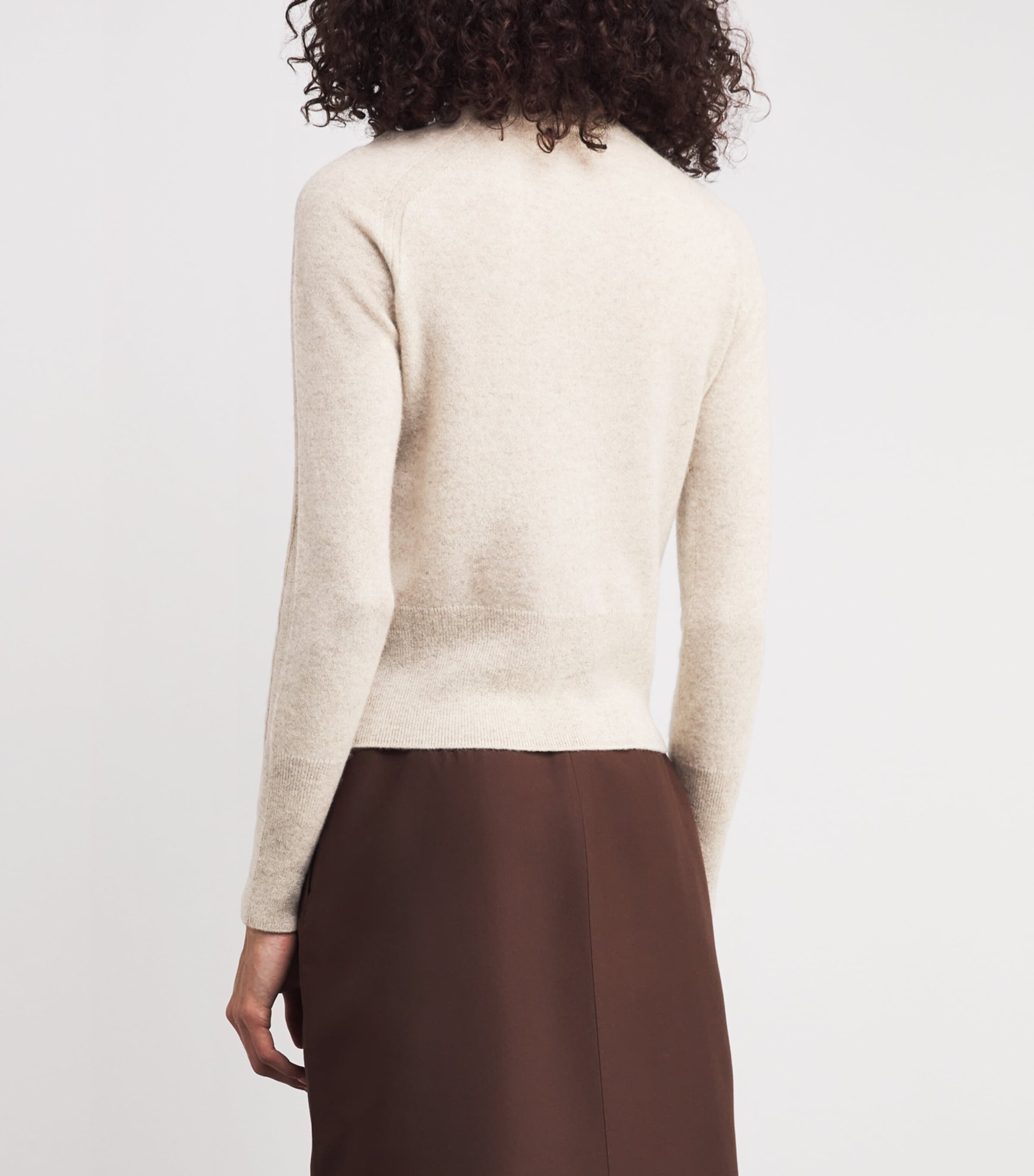 Cashmere Oxna Funnel-Neck Sweater POWDER Image 4