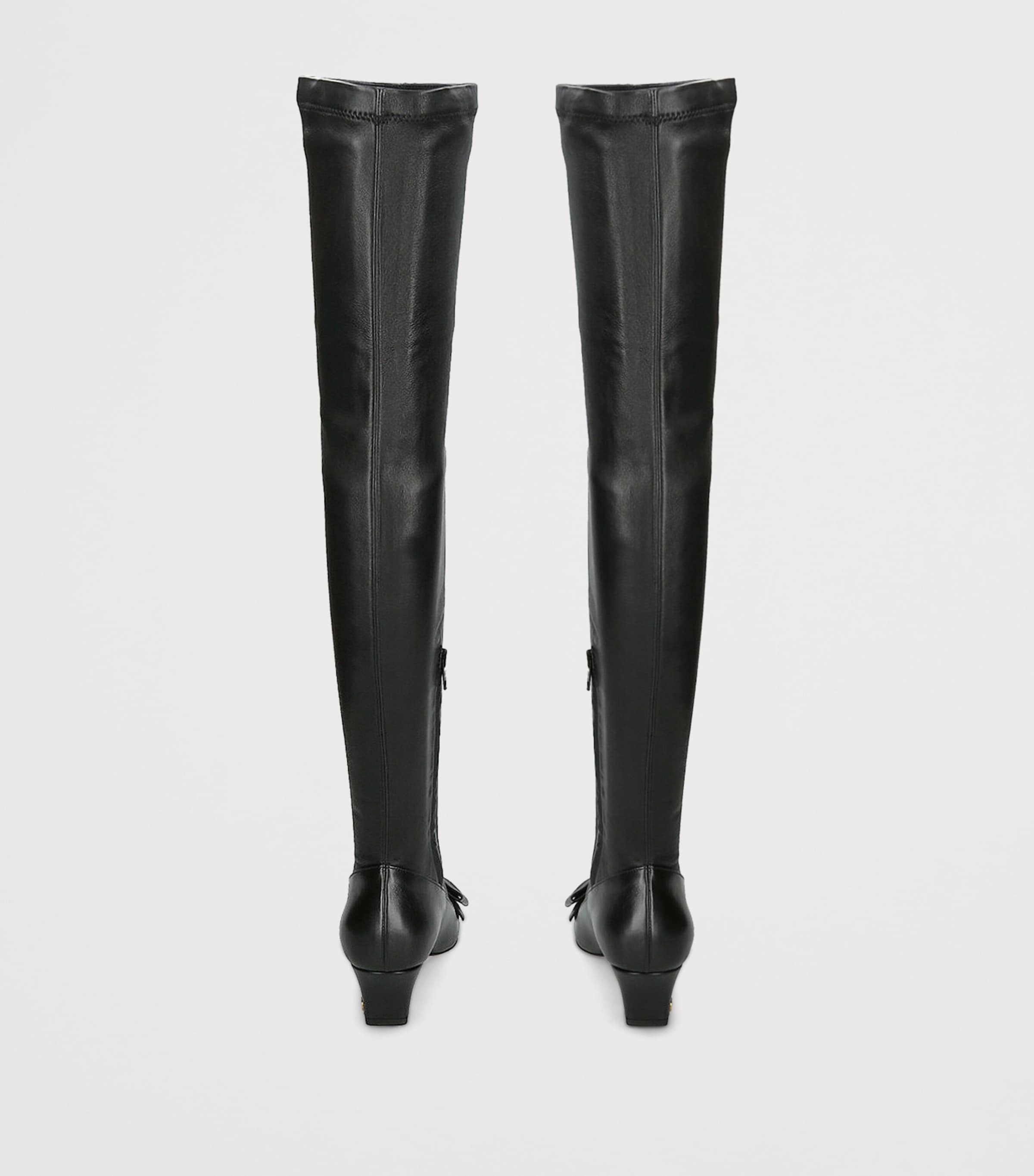 Valentino Garavani Leather Bowow Over-The-Knee Boots 45 Black Image 2