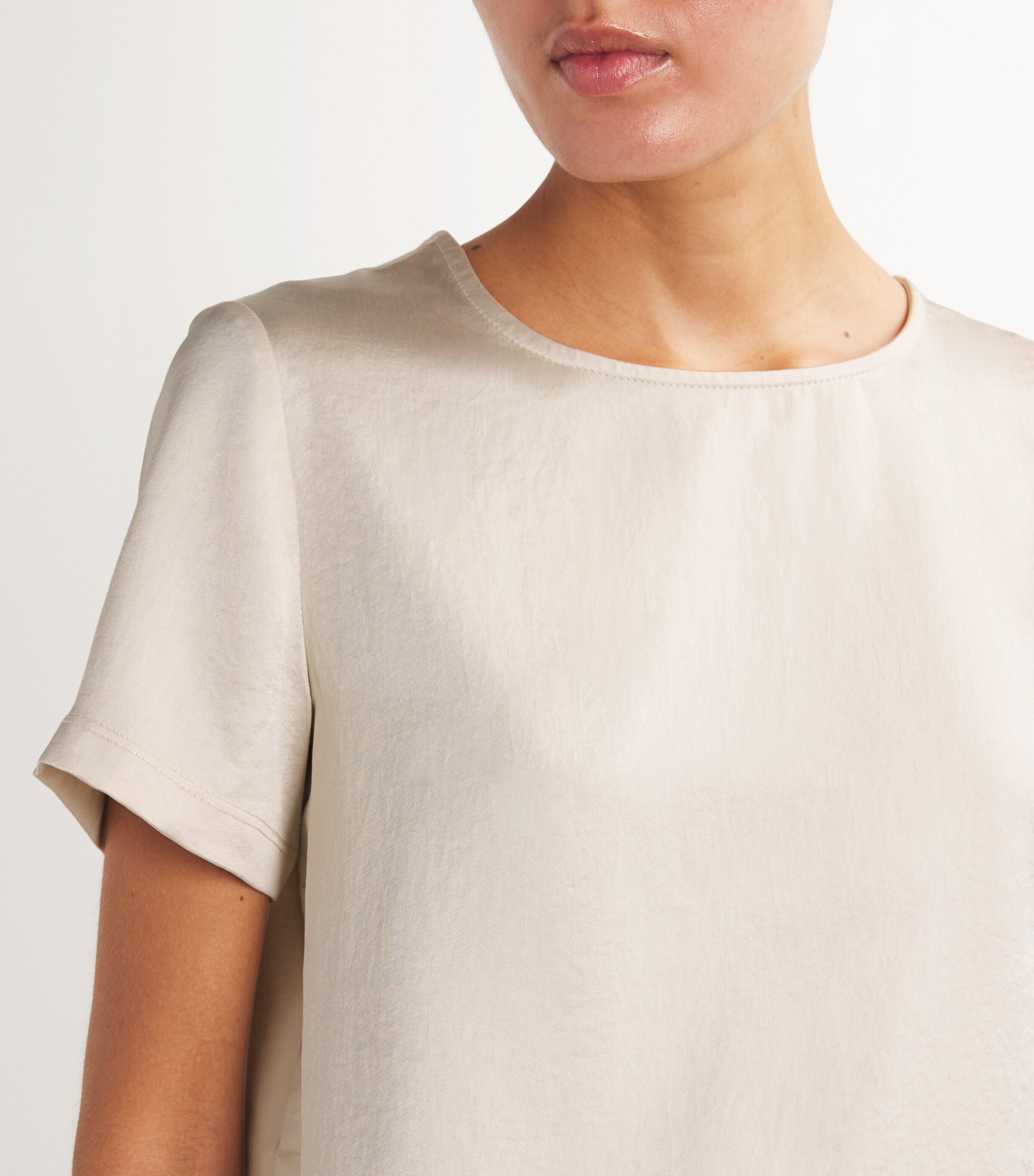 Weekend Max Mara Womens Satin-Front T-Shirt Ivory Image 6