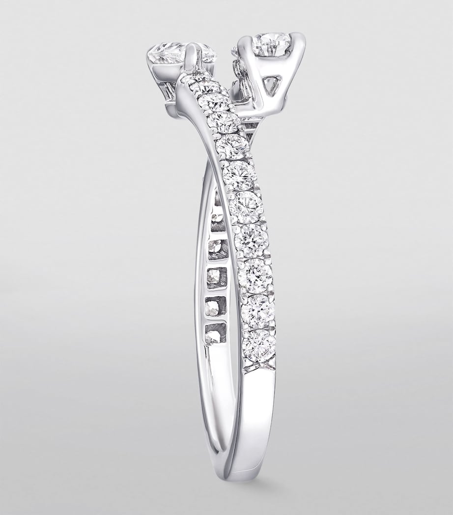 White Gold and Diamond Duet Ring WHITE GOLD Image 2