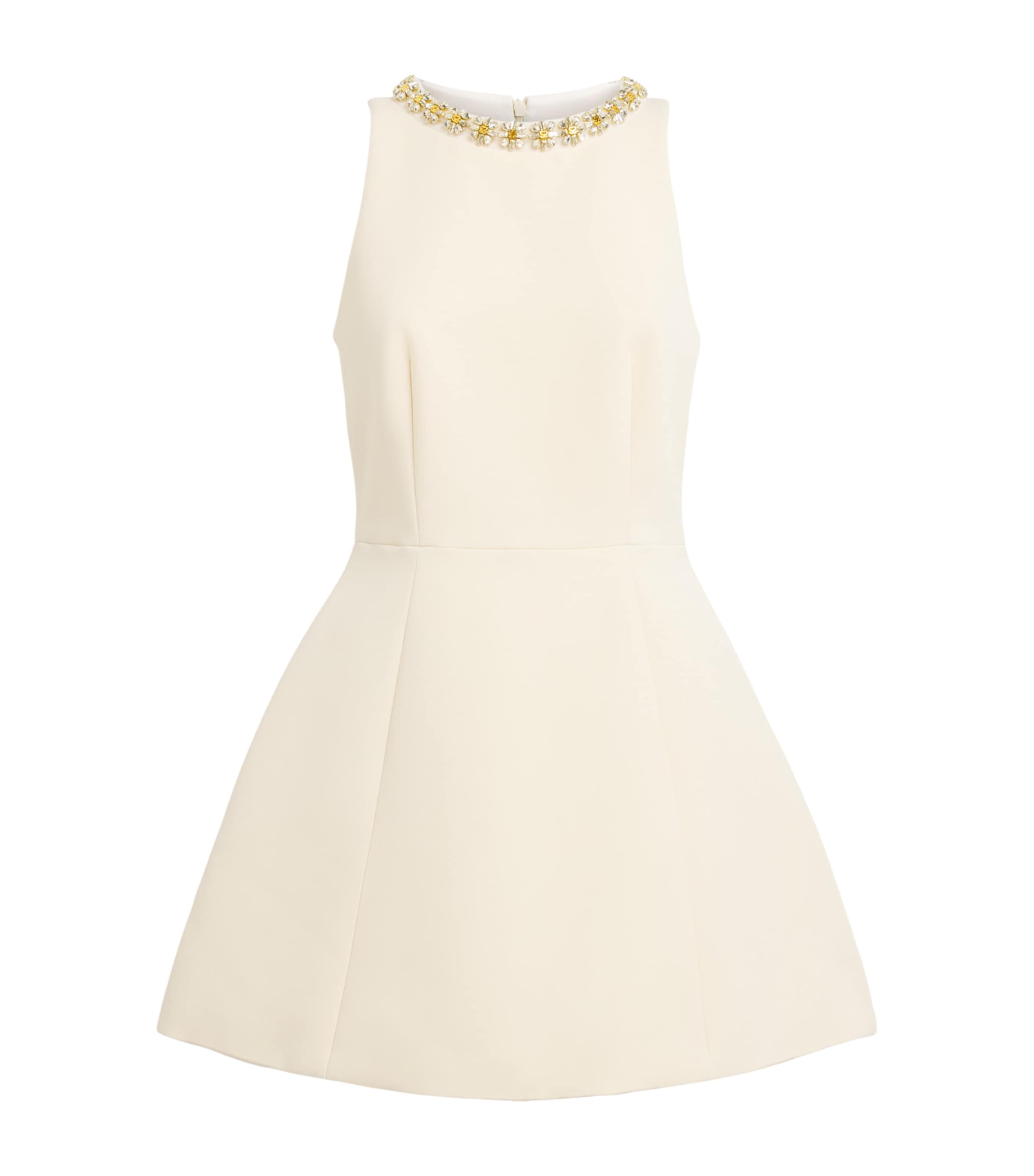 Sandro Paris Womens Crystal-Embellished Mini Dress Vanilla Image 1
